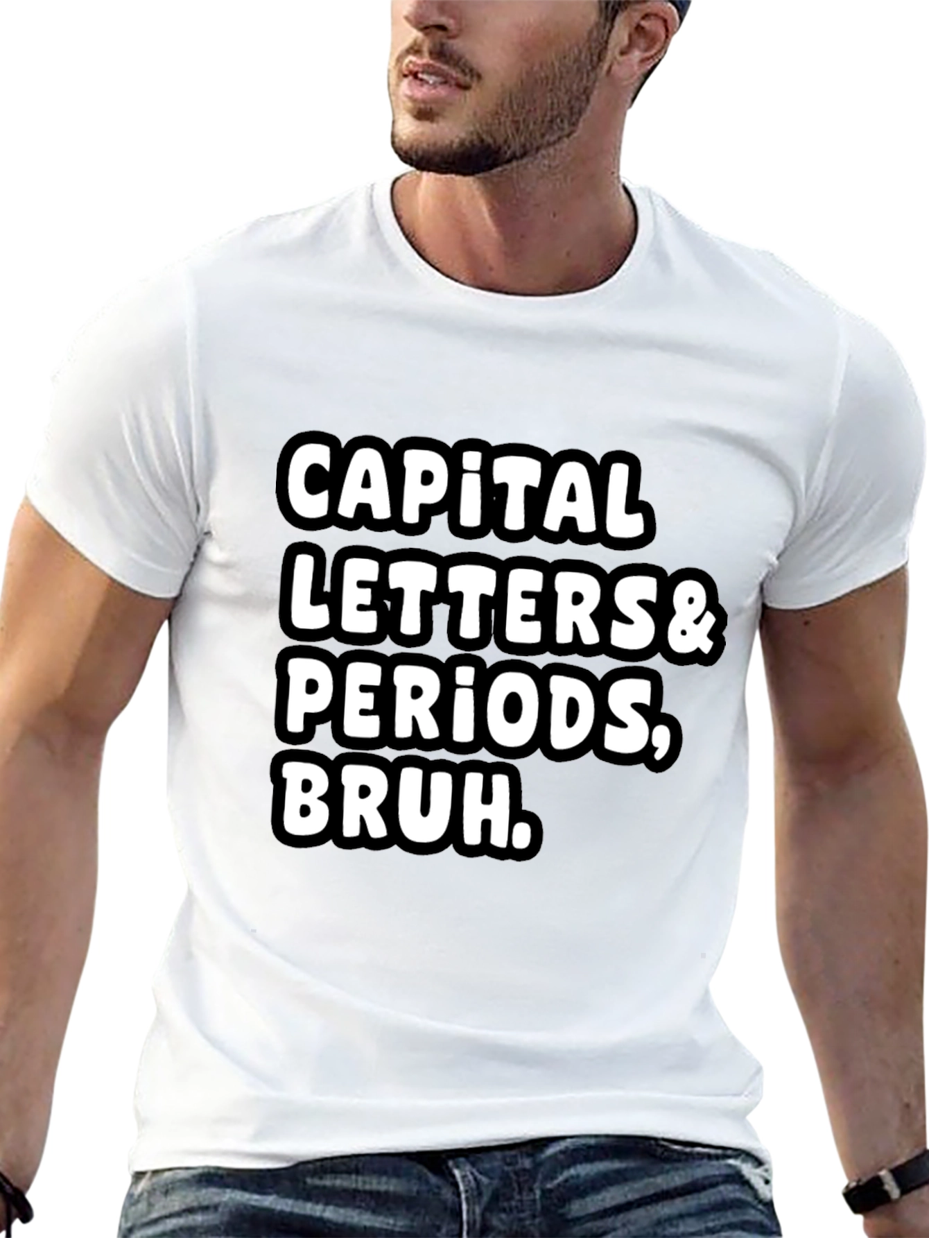 Capital Letters & Periods Bruh Graphic Tee