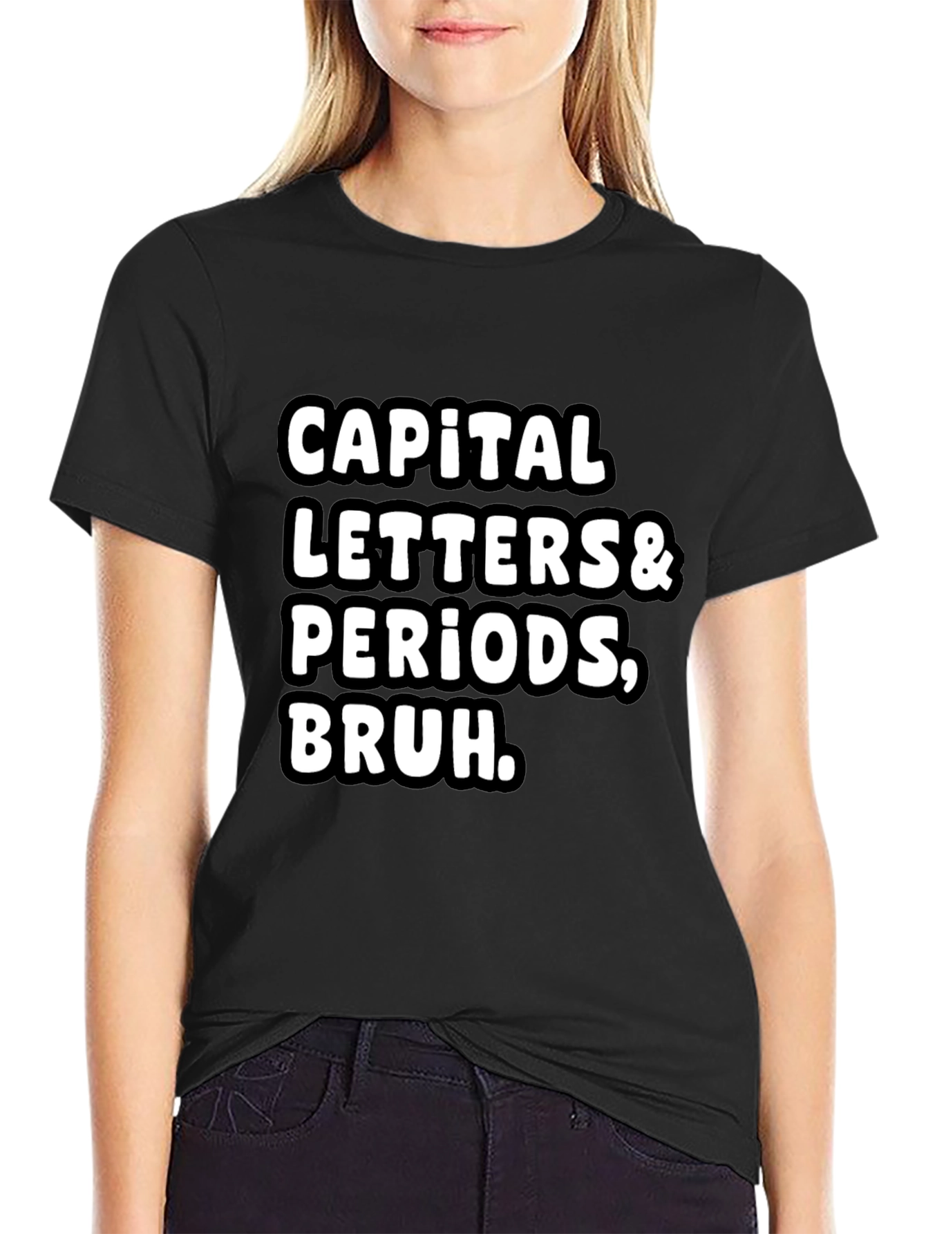 Capital Letters & Periods Bruh Graphic Tee