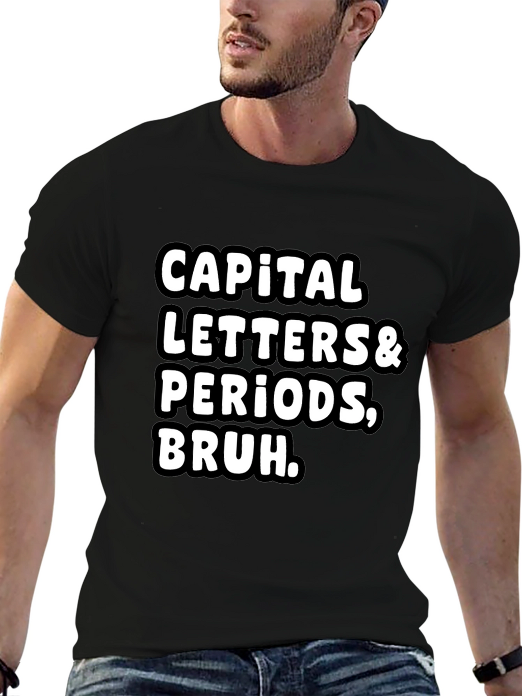 Capital Letters & Periods Bruh Graphic Tee
