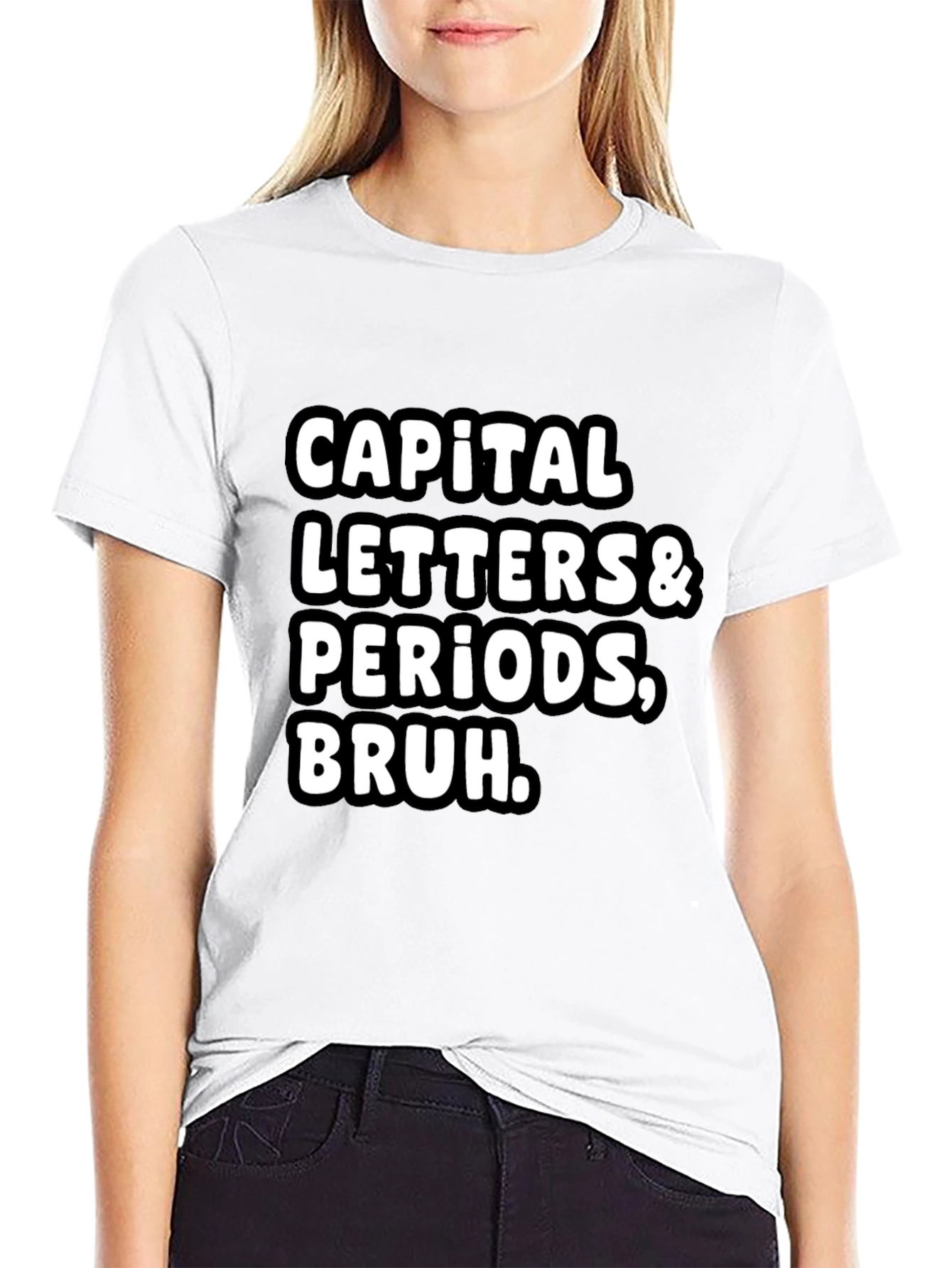 Capital Letters & Periods Bruh Graphic Tee