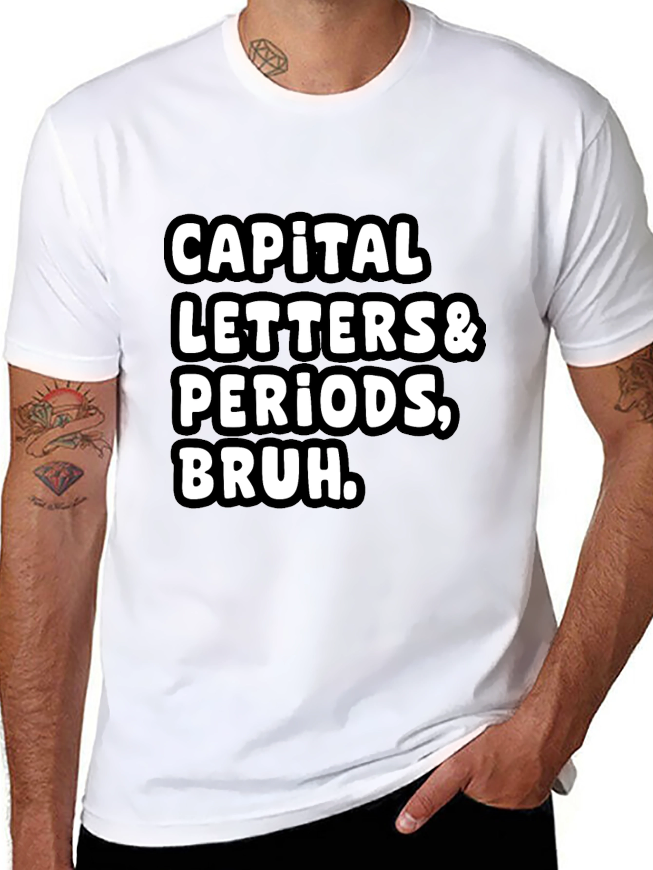 Capital Letters & Periods Bruh Graphic Tee