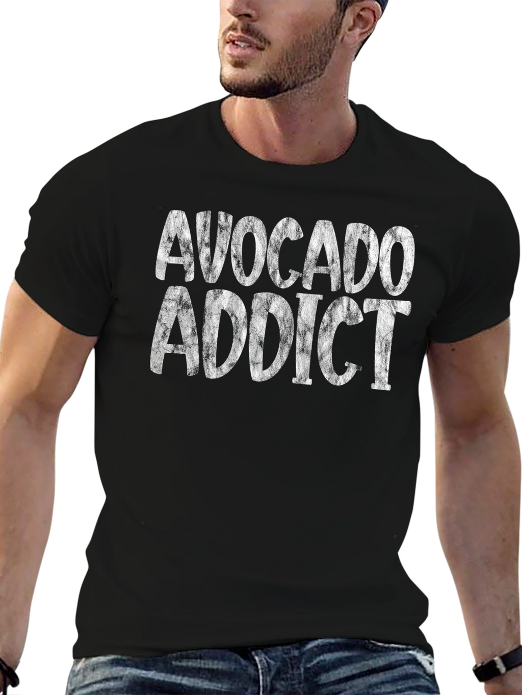 Avocado Addict Graphic Tee - Black Cotton T-Shirt
