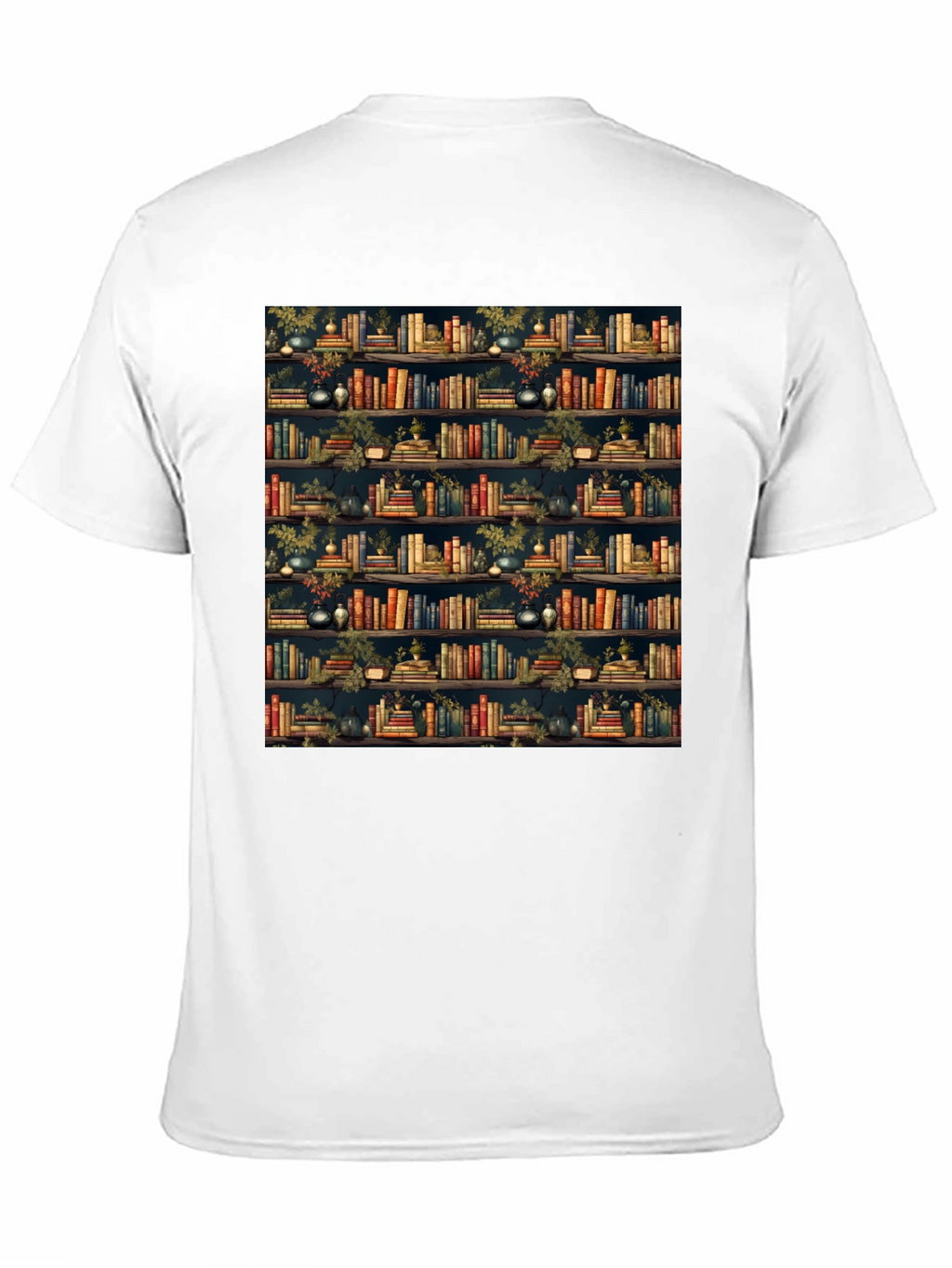 Book Shelf Patterned Black T-Shirt