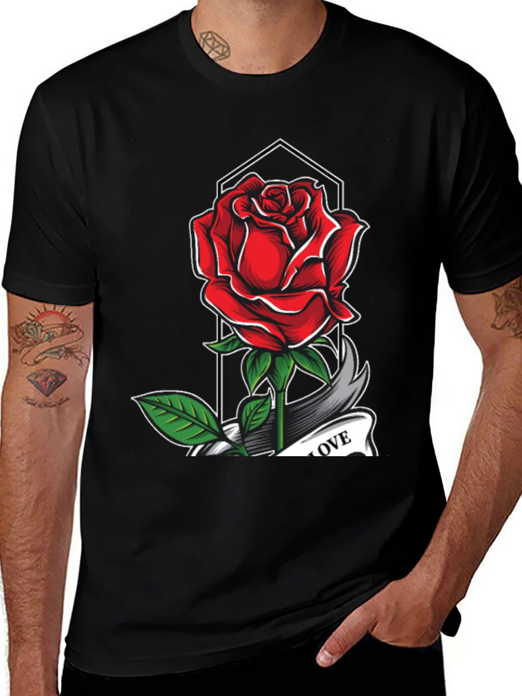 Rose Love Graphic Tee - Classic Comfort Fit