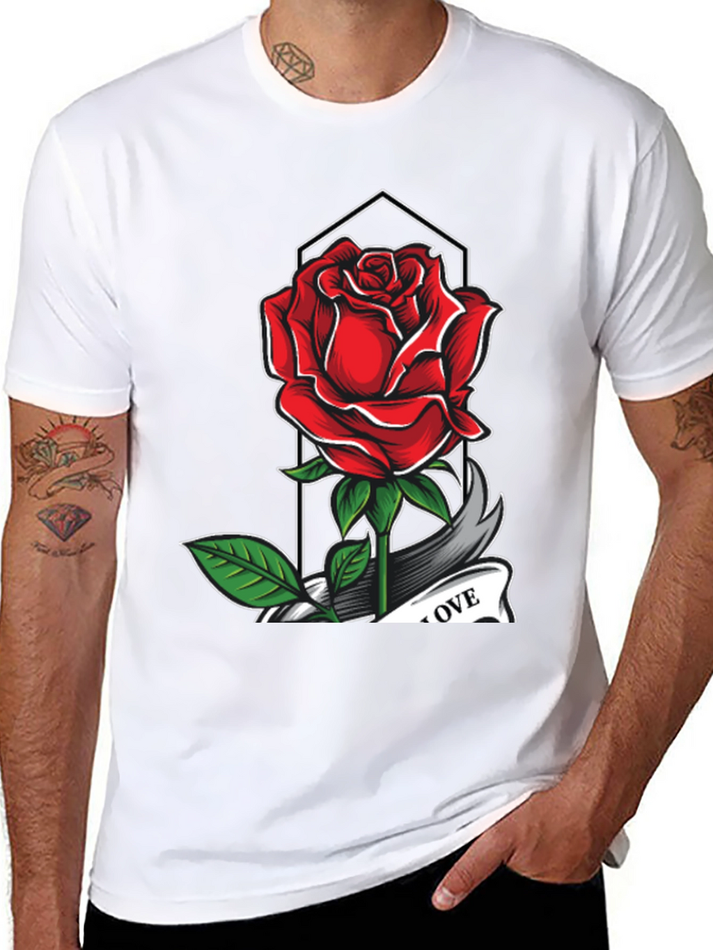 Rose Love Graphic Tee - Classic Comfort Fit