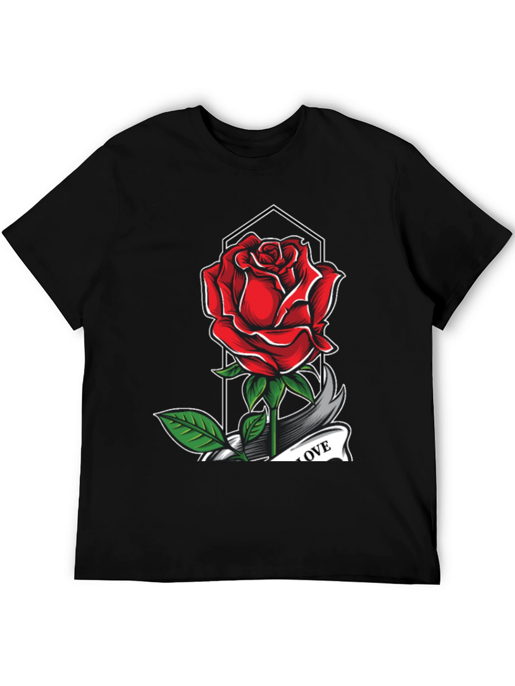 Rose Love Graphic Tee - Classic Comfort Fit