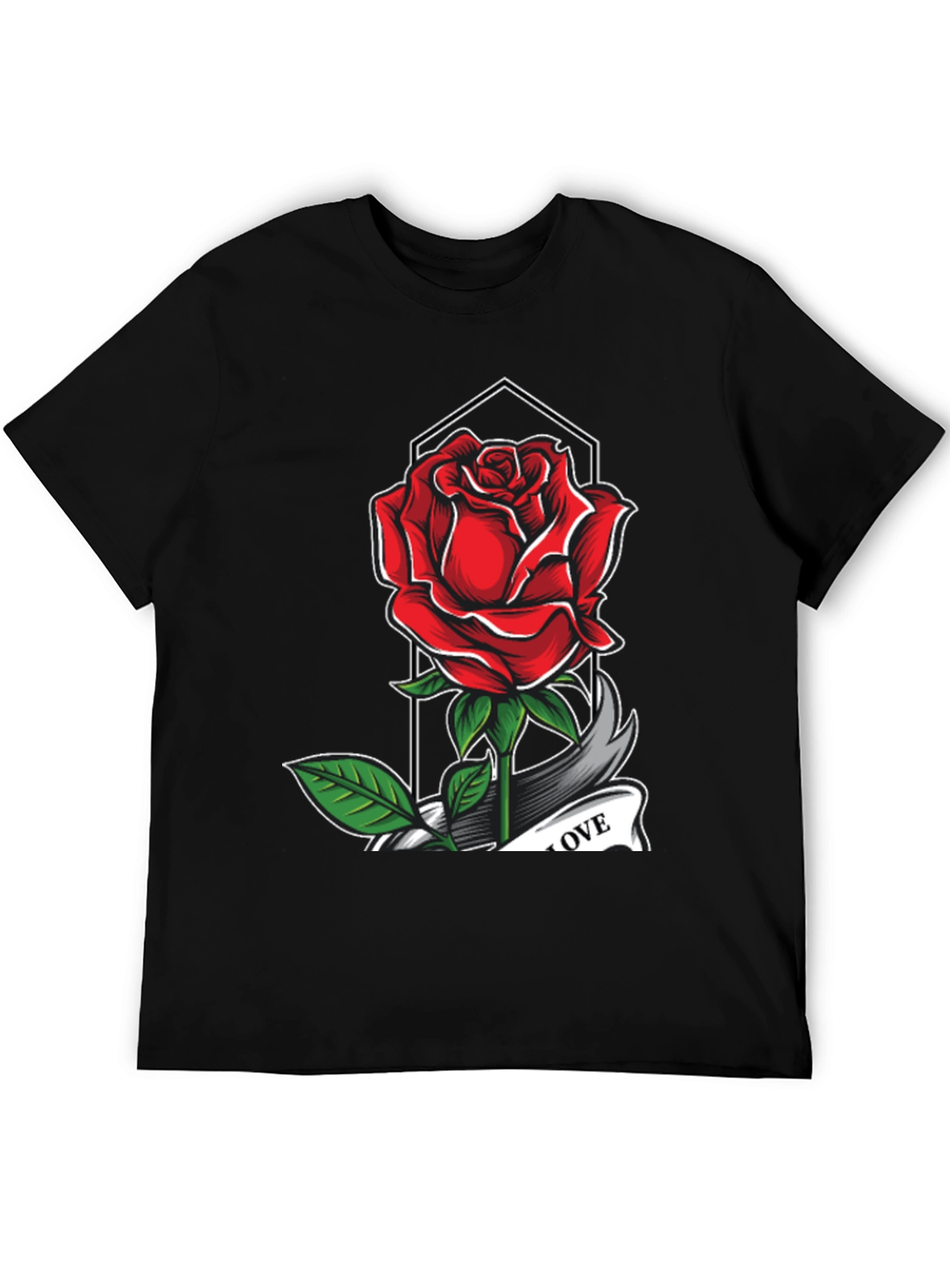 Rose Love Graphic Tee - Classic Comfort Fit