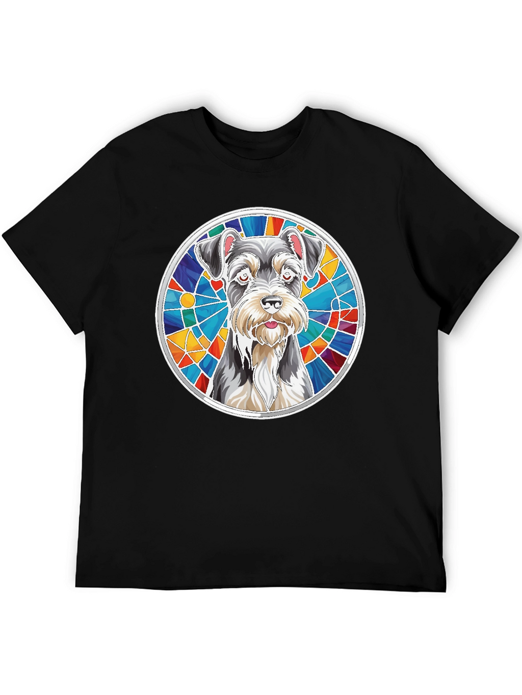 Schnauzer Stained Glass Graphic Tee - Unisex