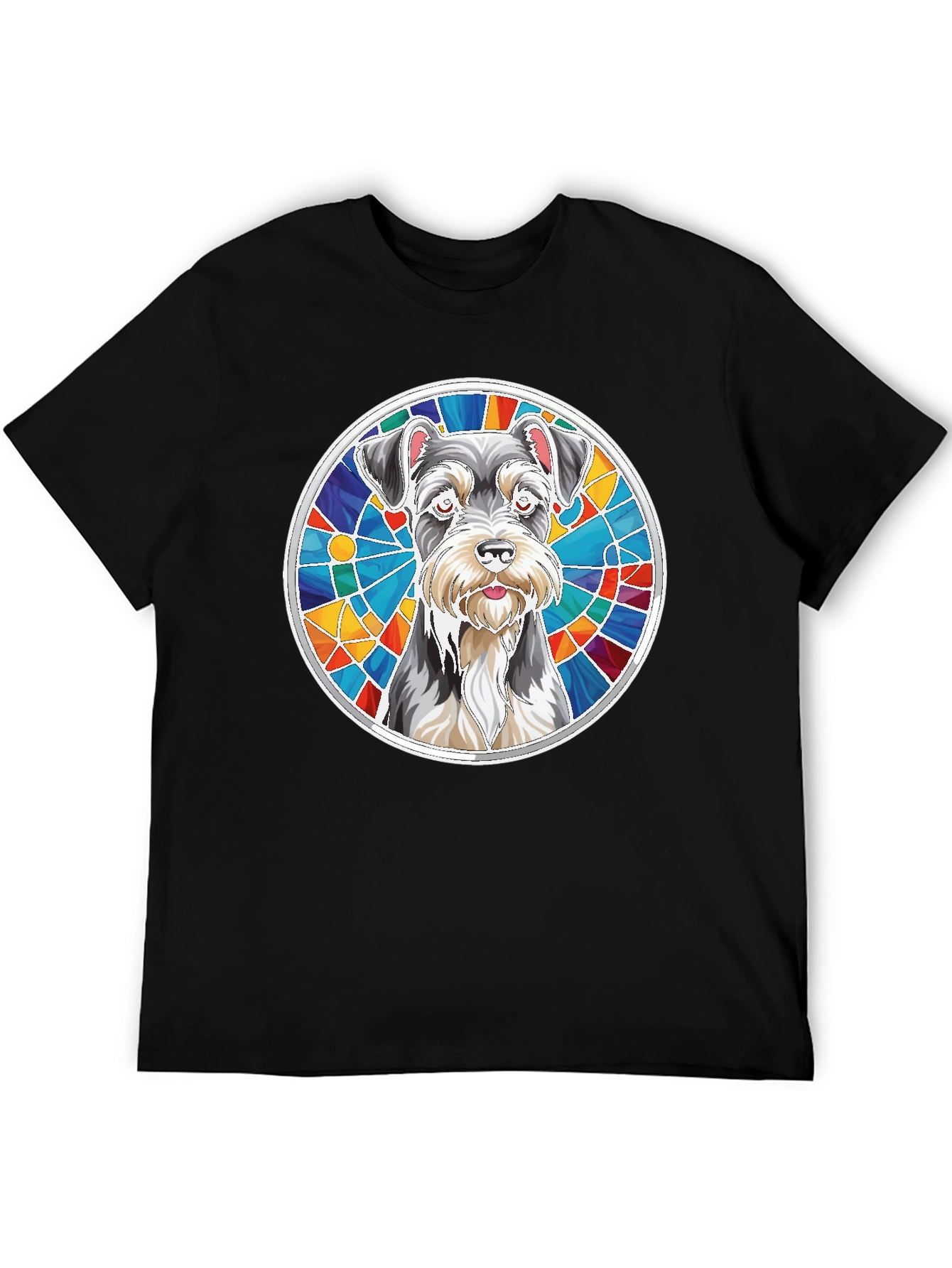 Schnauzer Stained Glass Graphic Tee - Unisex
