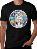 Schnauzer Stained Glass Graphic Tee - Unisex