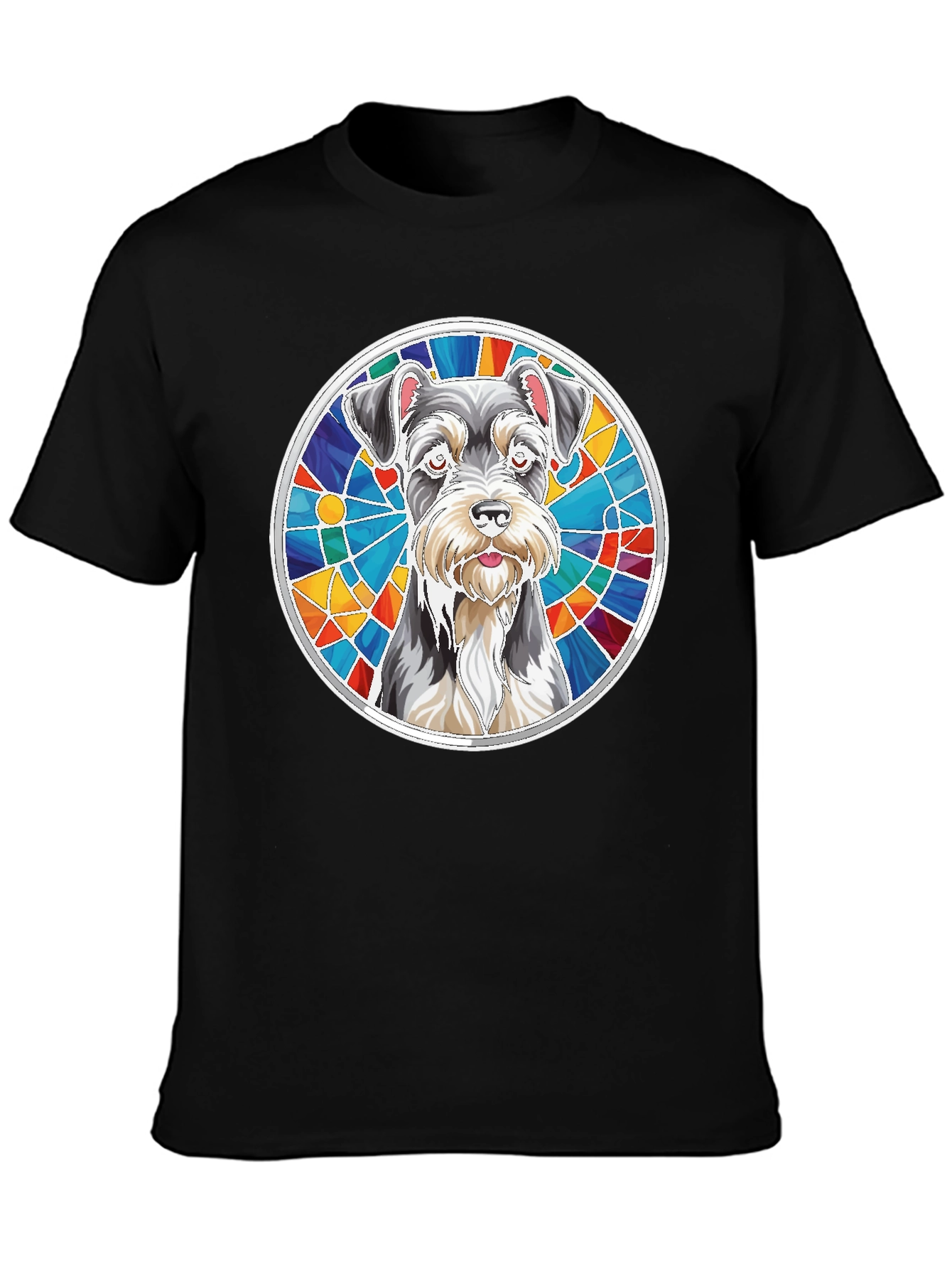 Schnauzer Stained Glass Graphic Tee - Unisex