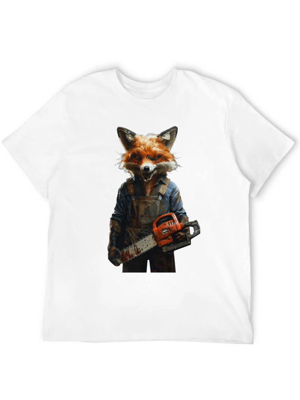 Fox Chainsaw T-Shirt - Unique Animal Graphic Tee