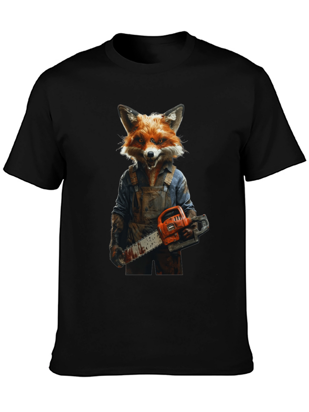 Fox Chainsaw T-Shirt - Unique Animal Graphic Tee