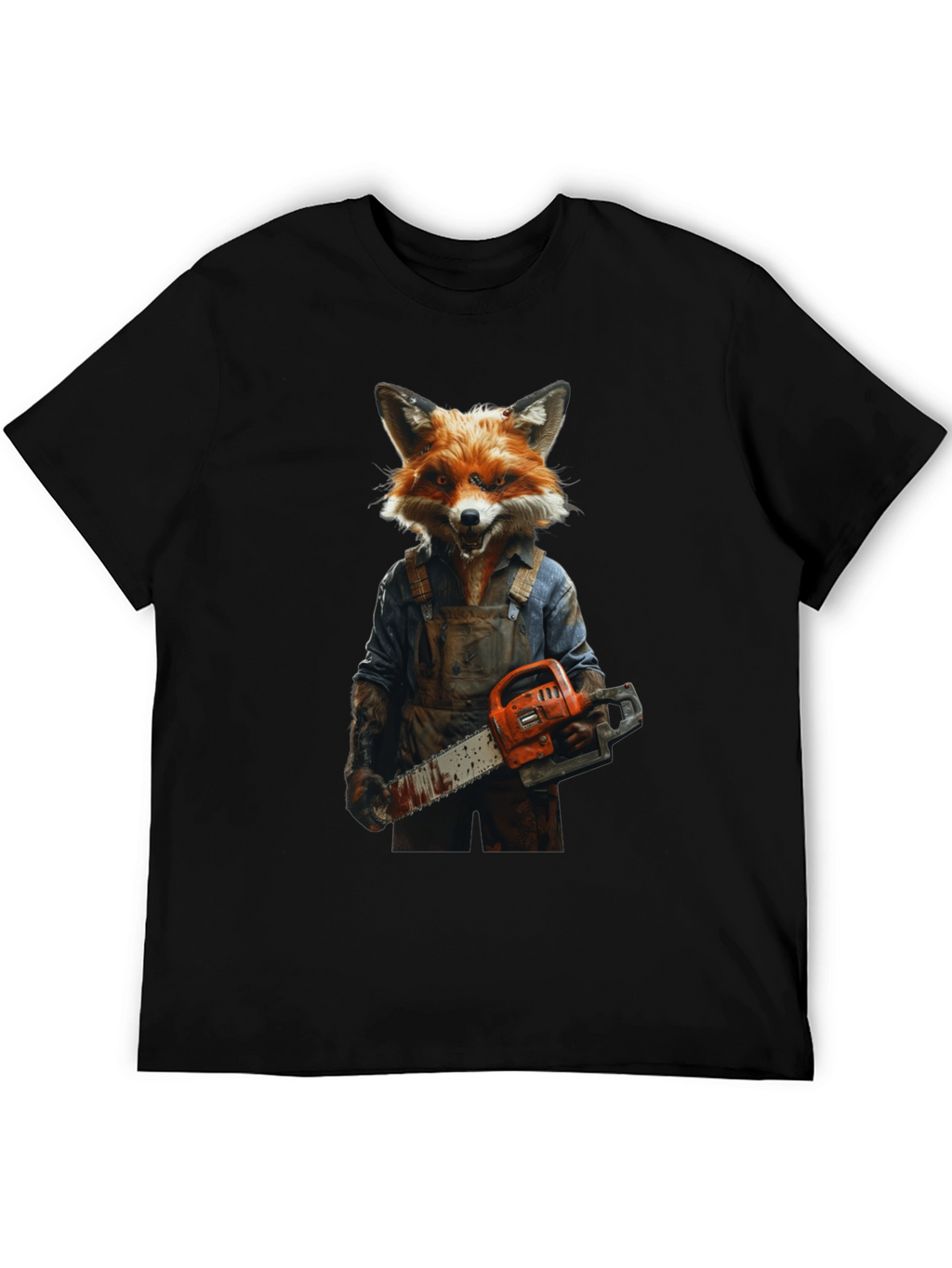 Fox Chainsaw T-Shirt - Unique Animal Graphic Tee