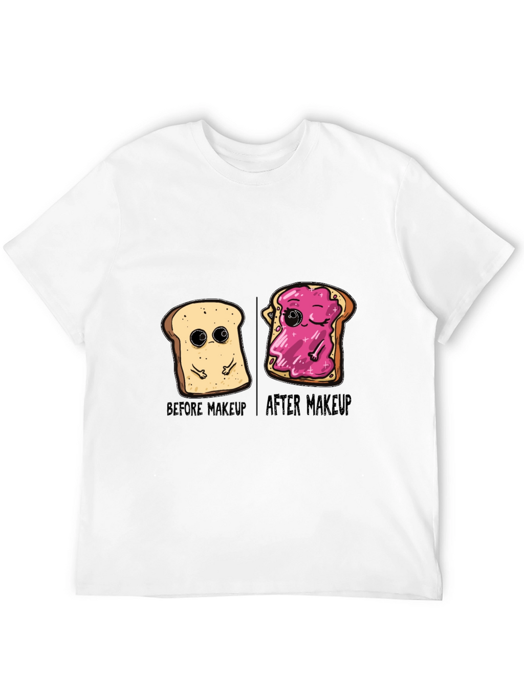 Funny Bread Before & After Makeup Black T-Shirt