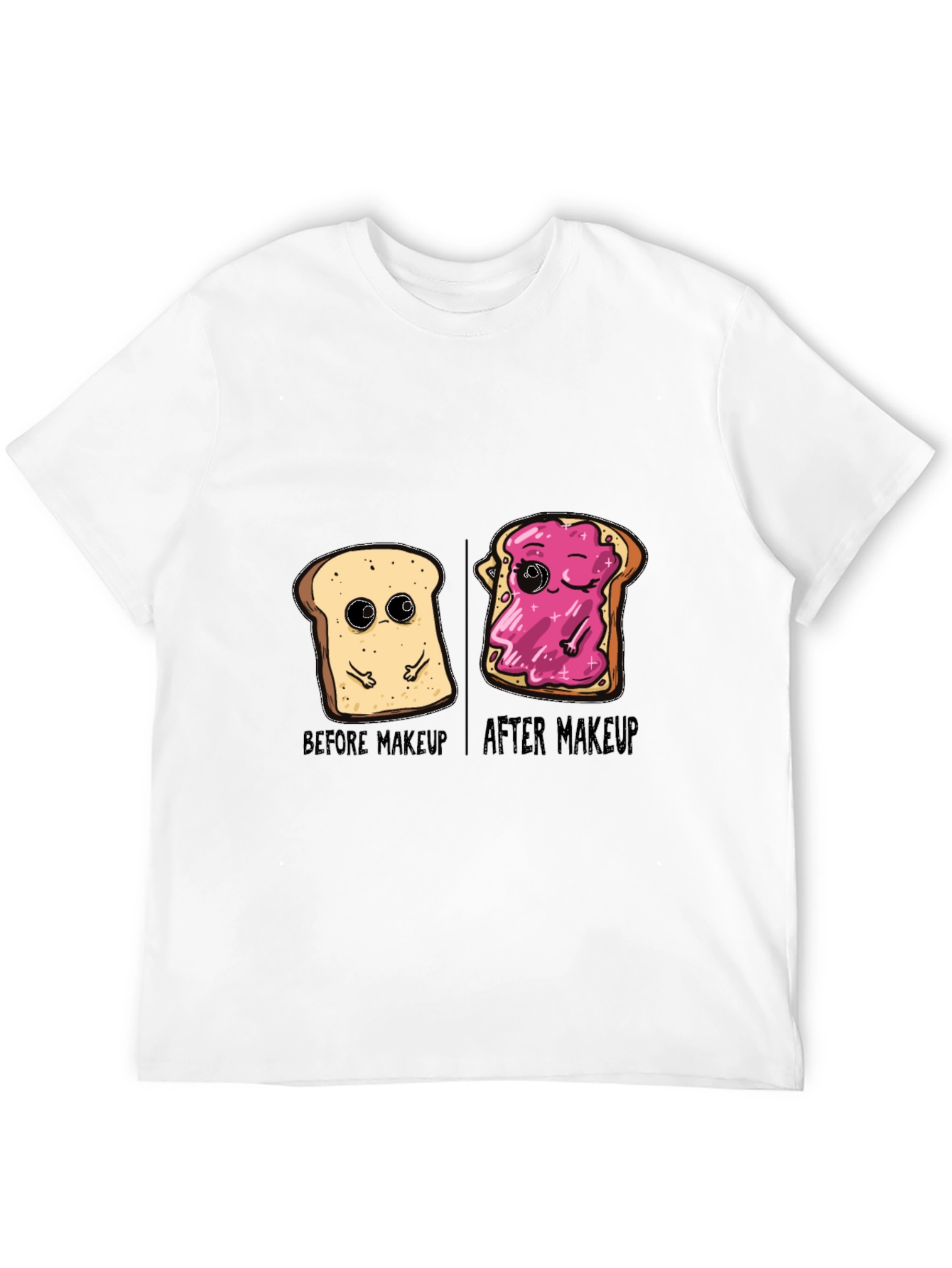 Funny Bread Before & After Makeup Black T-Shirt