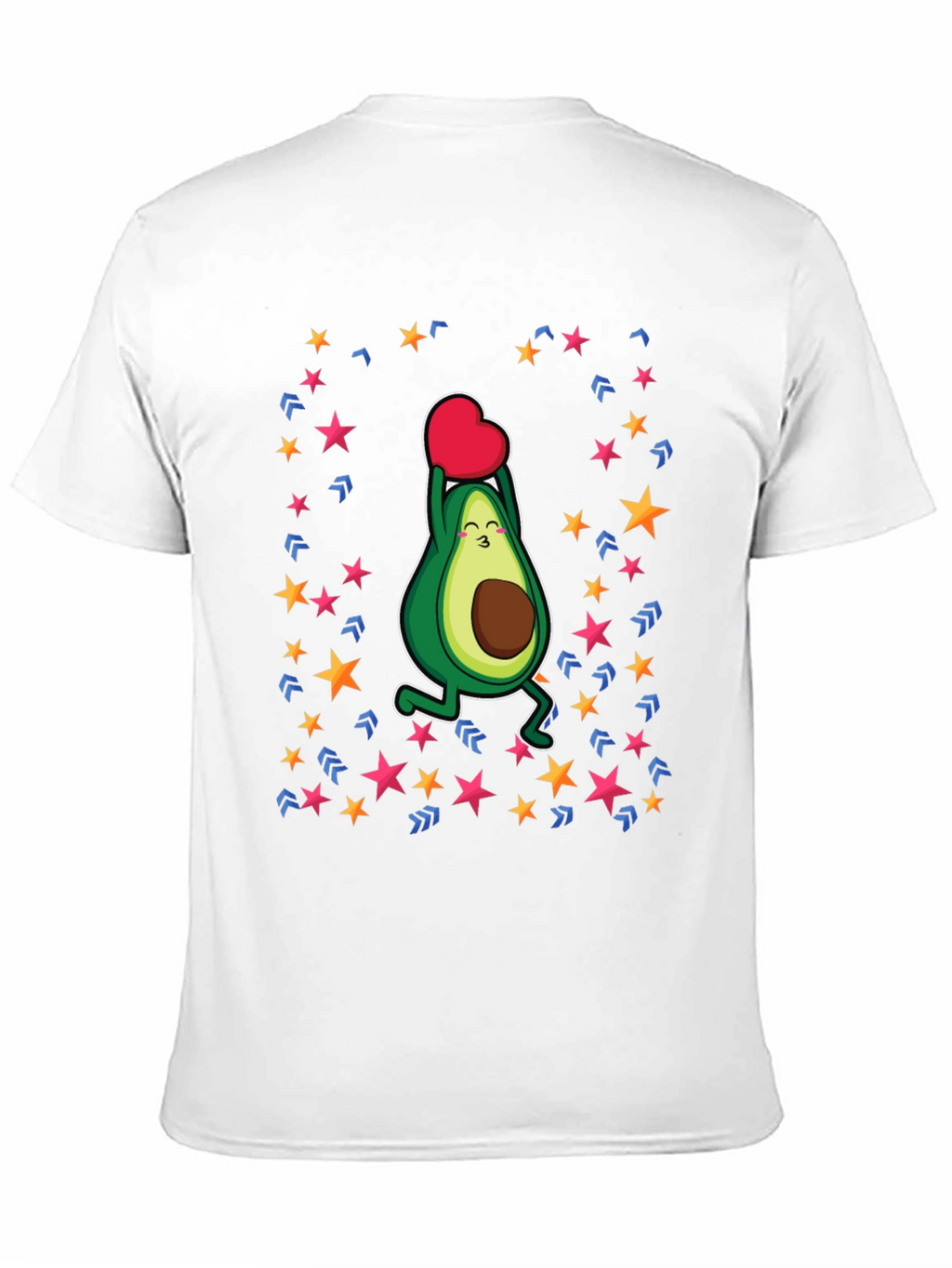 Avocado Love Heart Graphic Black T-Shirt