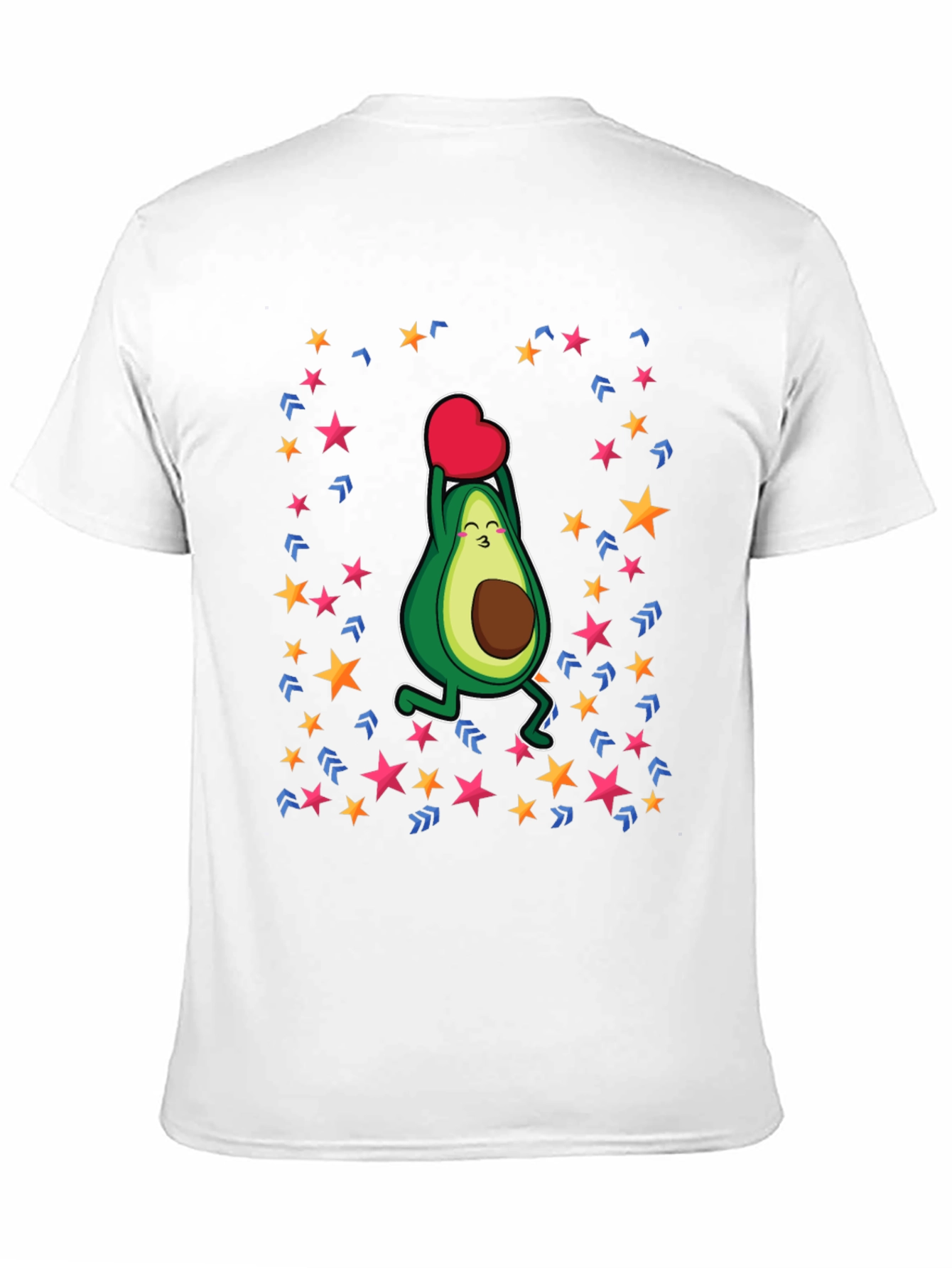 Avocado Love Heart Graphic Black T-Shirt