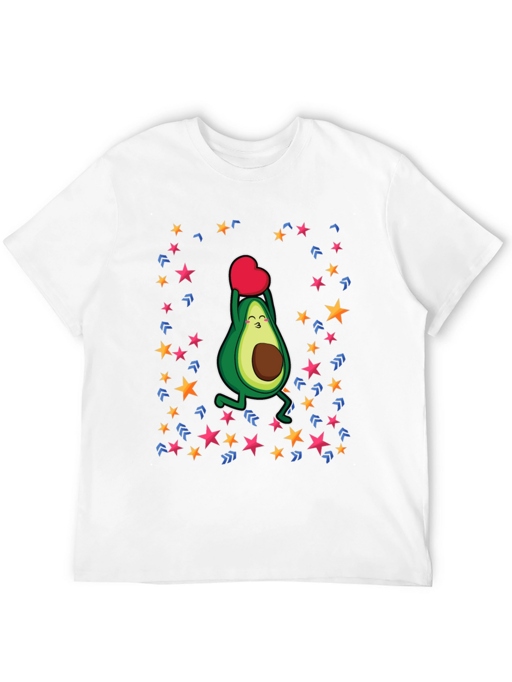 Avocado Love Heart Graphic Black T-Shirt