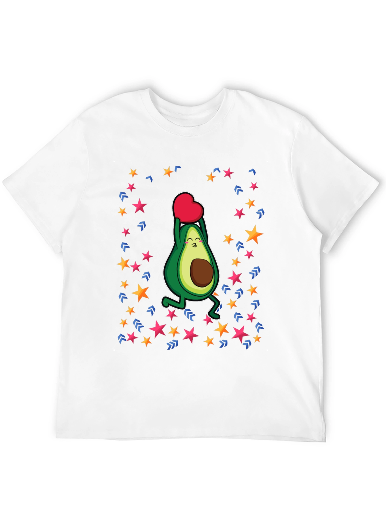 Avocado Love Heart Graphic Black T-Shirt