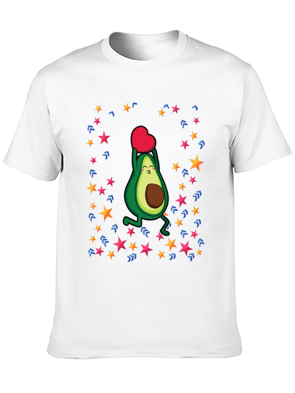 Avocado Love Heart Graphic Black T-Shirt