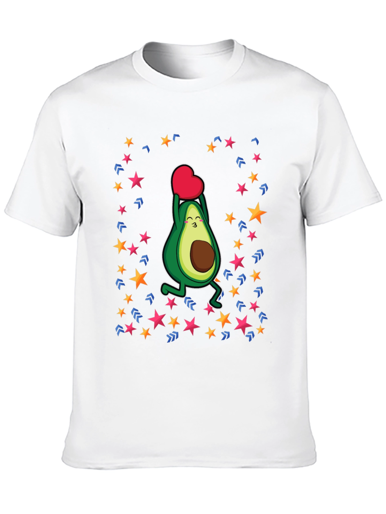 Avocado Love Heart Graphic Black T-Shirt