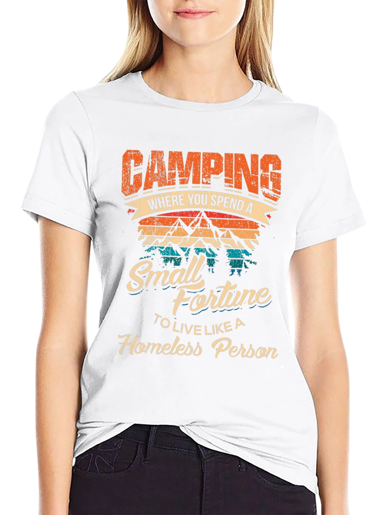 Camping Small Fortune Graphic T-Shirt
