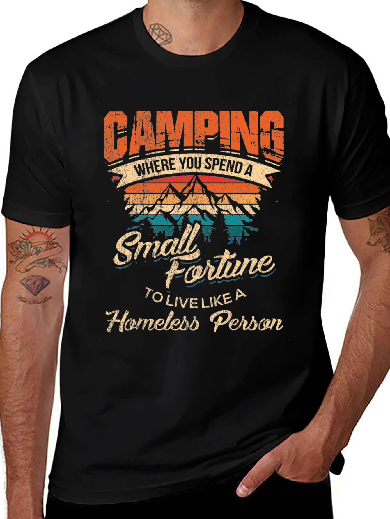 Camping Small Fortune Graphic T-Shirt