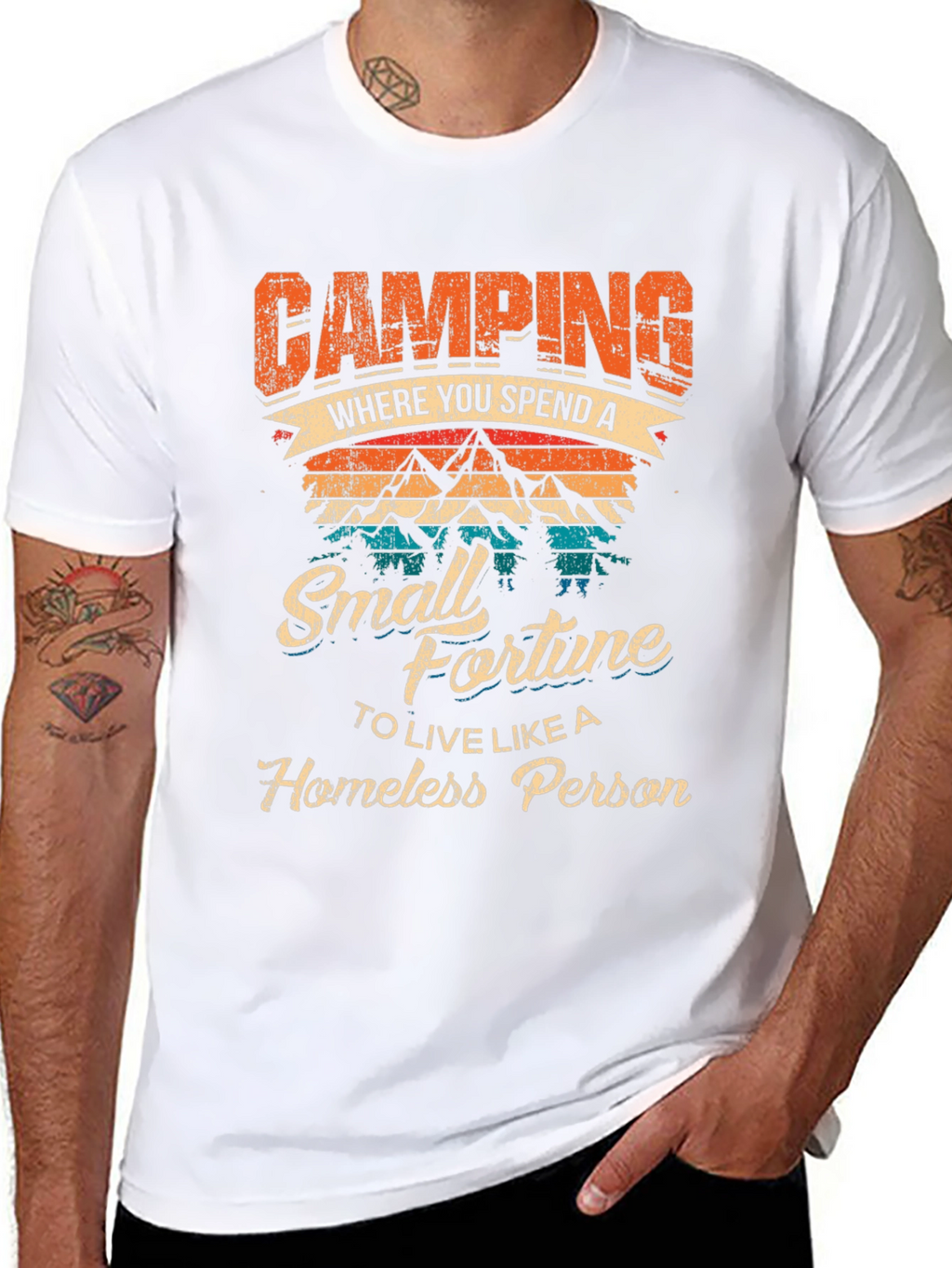 Camping Small Fortune Graphic T-Shirt