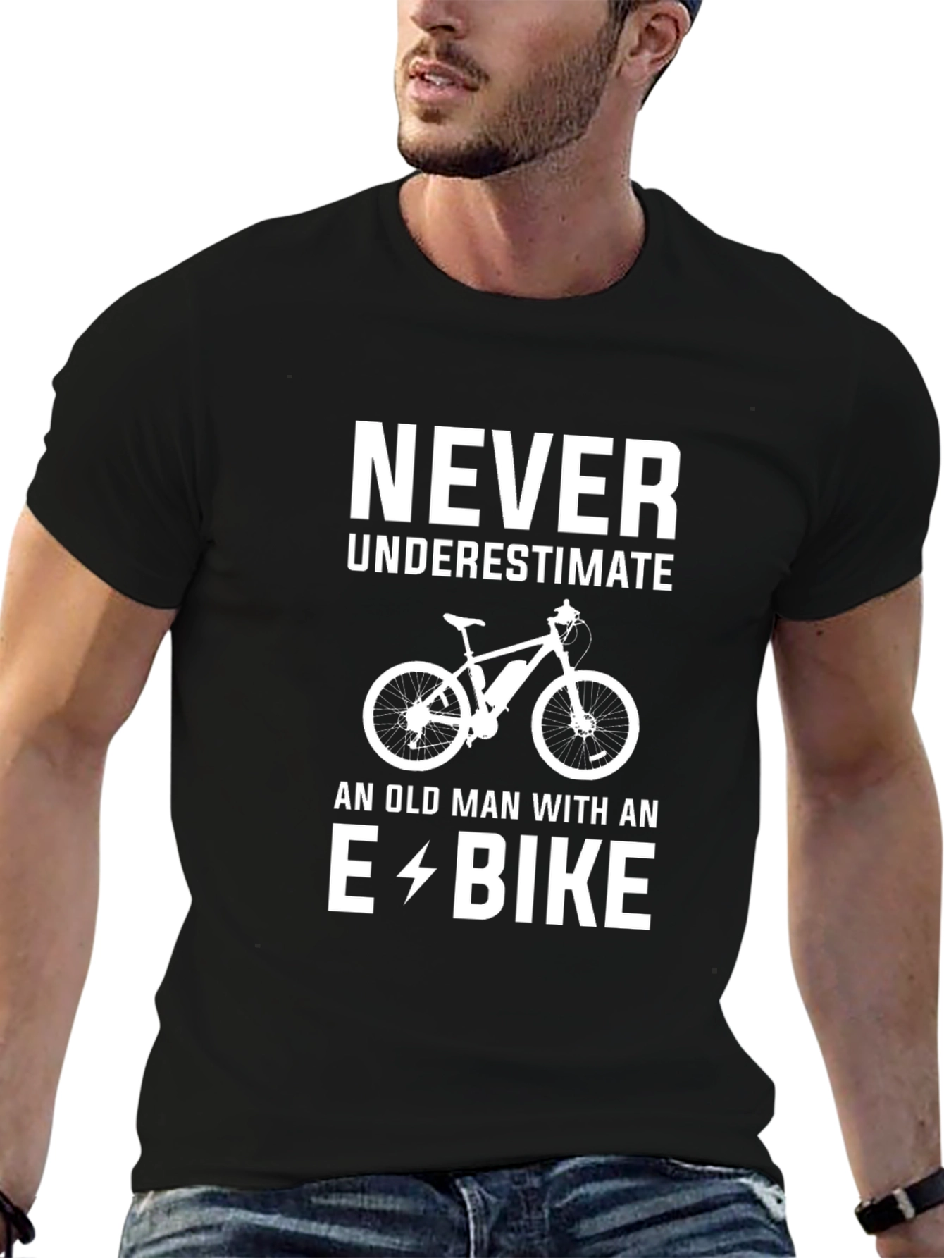 Never Underestimate E-Bike Old Man T-Shirt