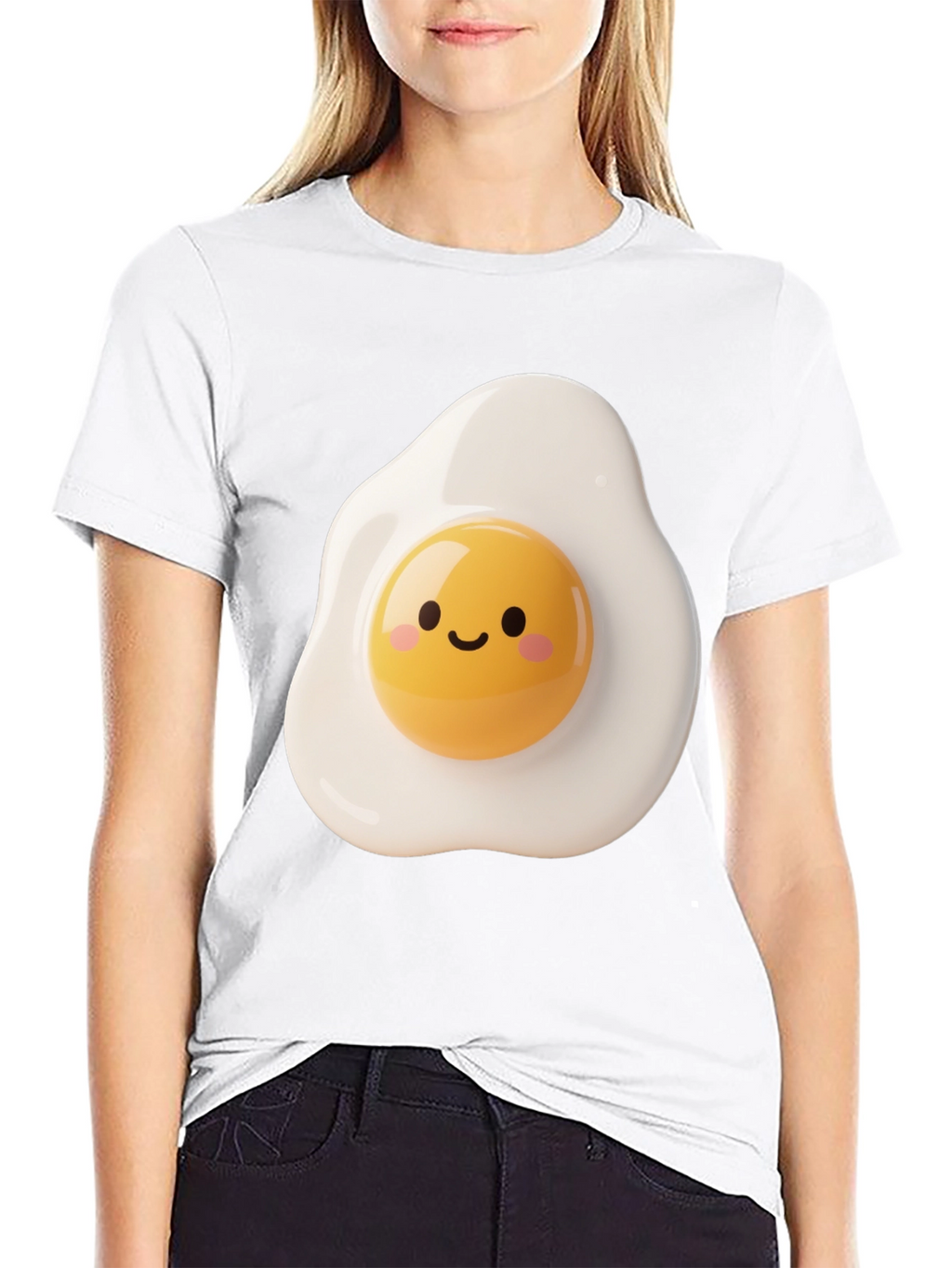 Cute Fried Egg Graphic Tee - Black Unisex T-Shirt
