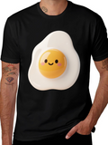 Cute Fried Egg Graphic Tee - Black Unisex T-Shirt
