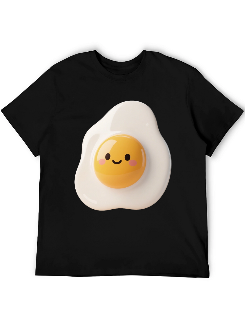Cute Fried Egg Graphic Tee - Black Unisex T-Shirt