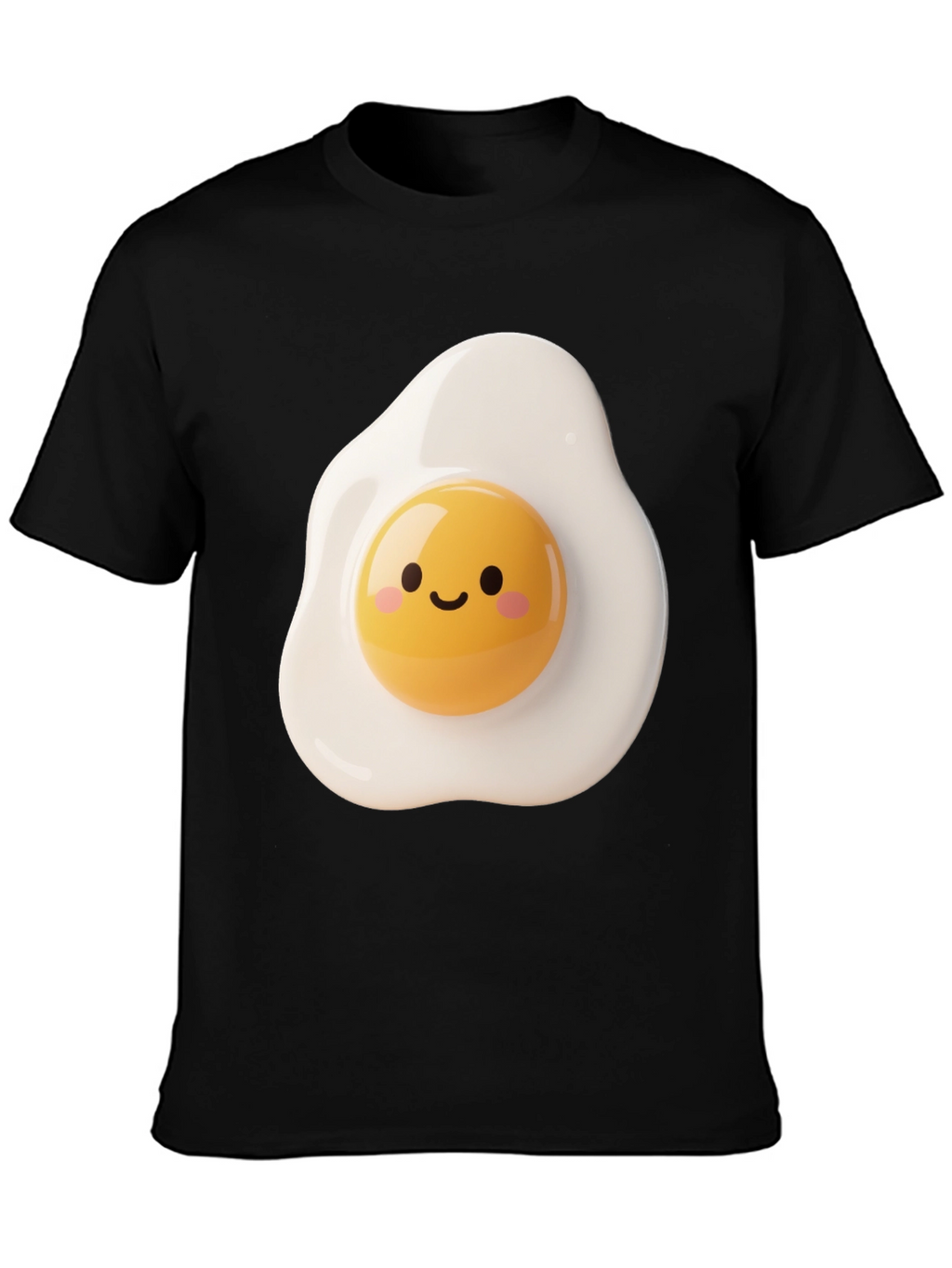 Cute Fried Egg Graphic Tee - Black Unisex T-Shirt