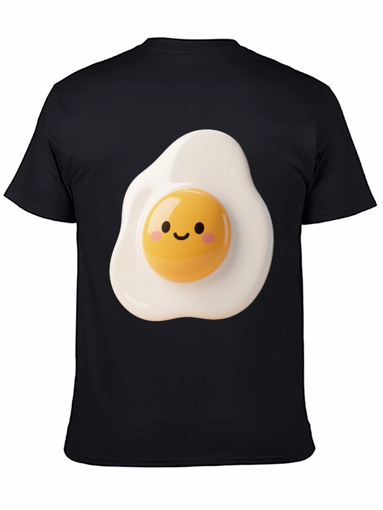 Cute Fried Egg Graphic Tee - Black Unisex T-Shirt
