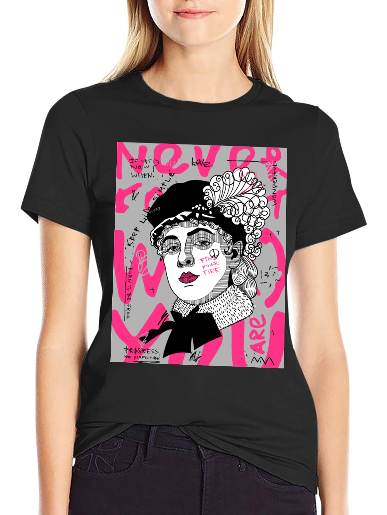 Never Woman T-Shirt Graphic Print Tee