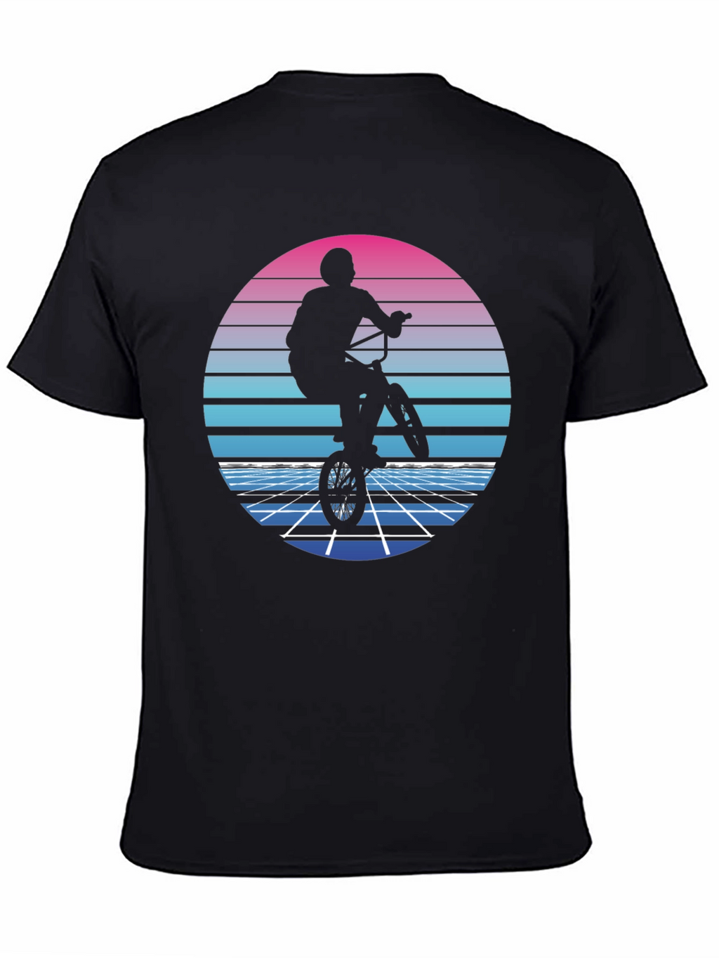Retro BMX Rider T-Shirt - Synthwave Style