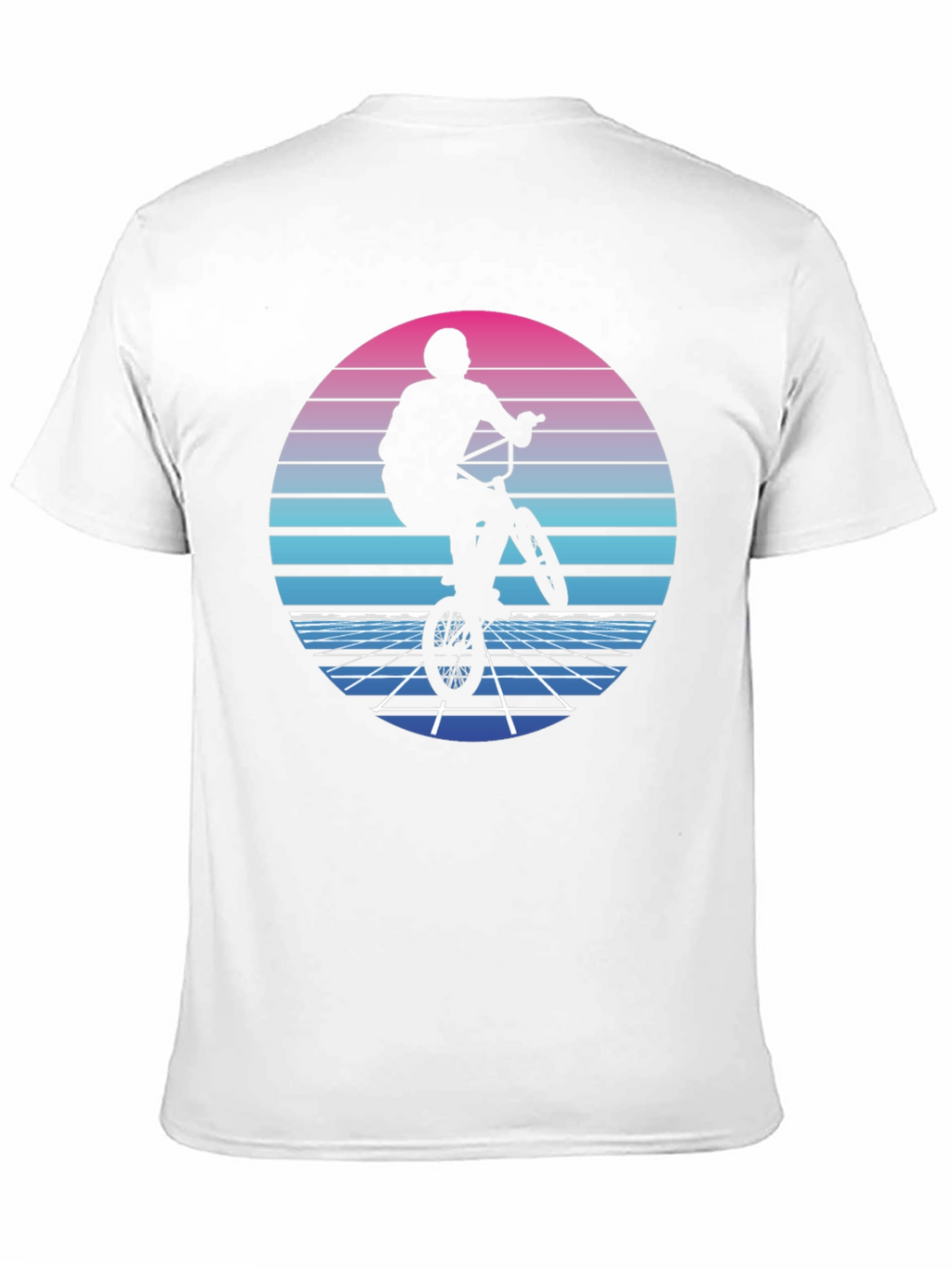 Retro BMX Rider T-Shirt - Synthwave Style