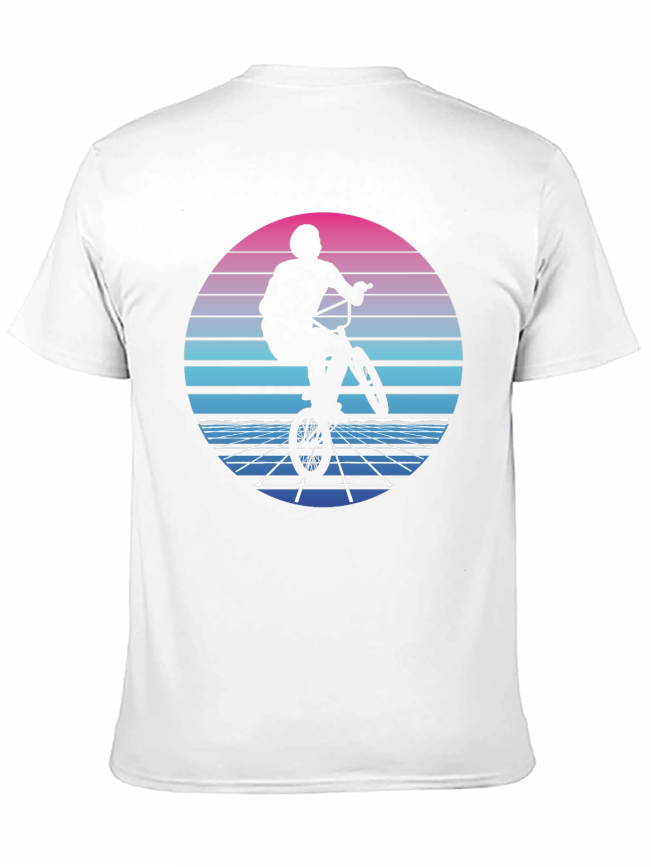 Retro BMX Rider T-Shirt - Synthwave Style