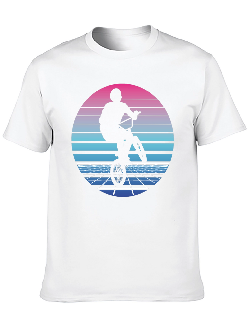 Retro BMX Rider T-Shirt - Synthwave Style