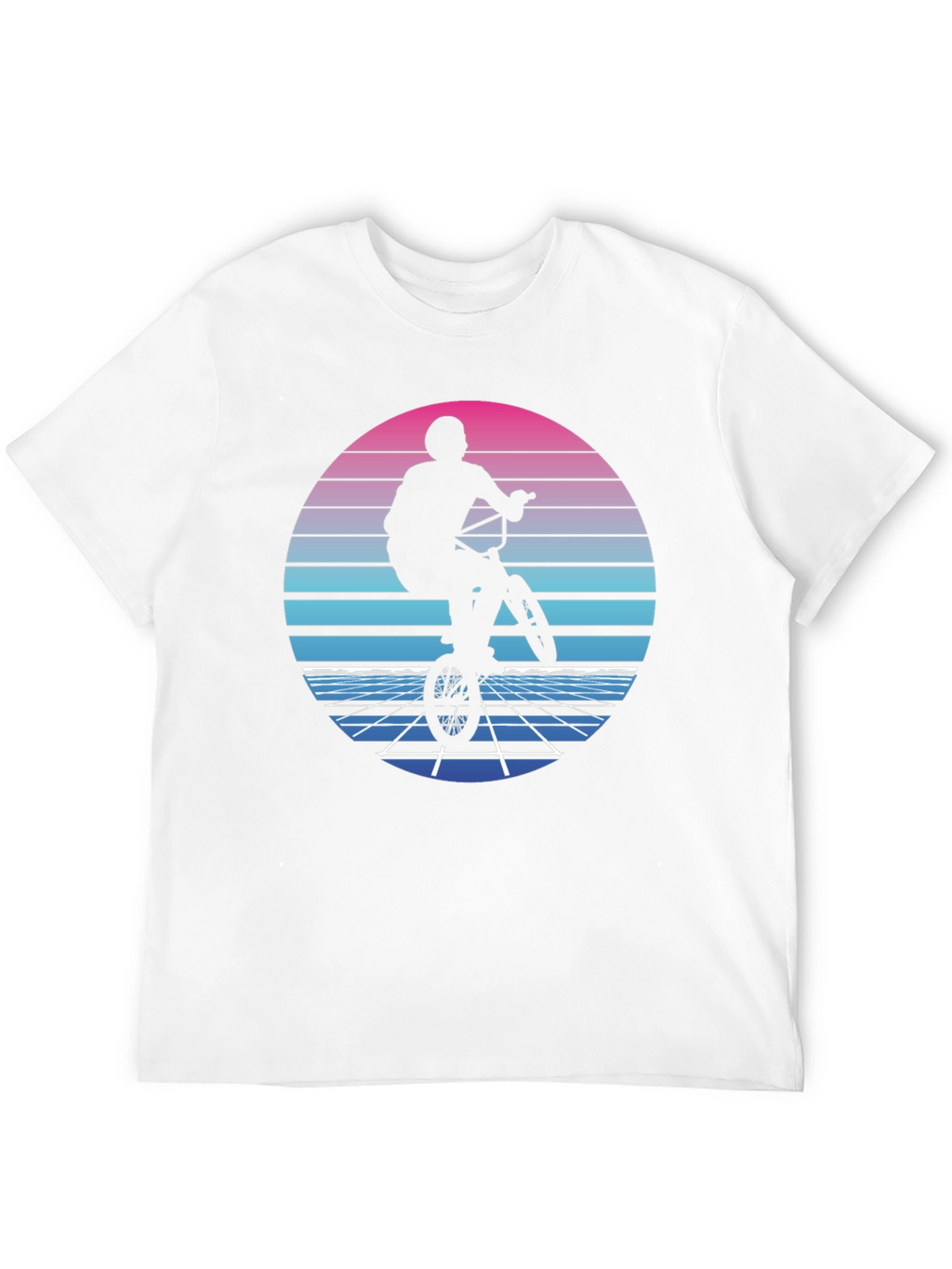 Retro BMX Rider T-Shirt - Synthwave Style