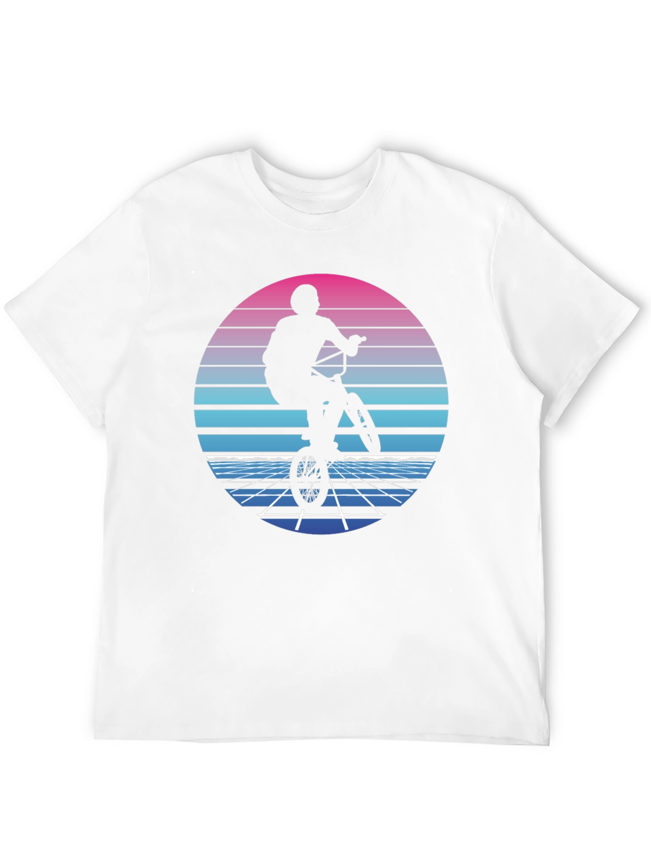 Retro BMX Rider T-Shirt - Synthwave Style
