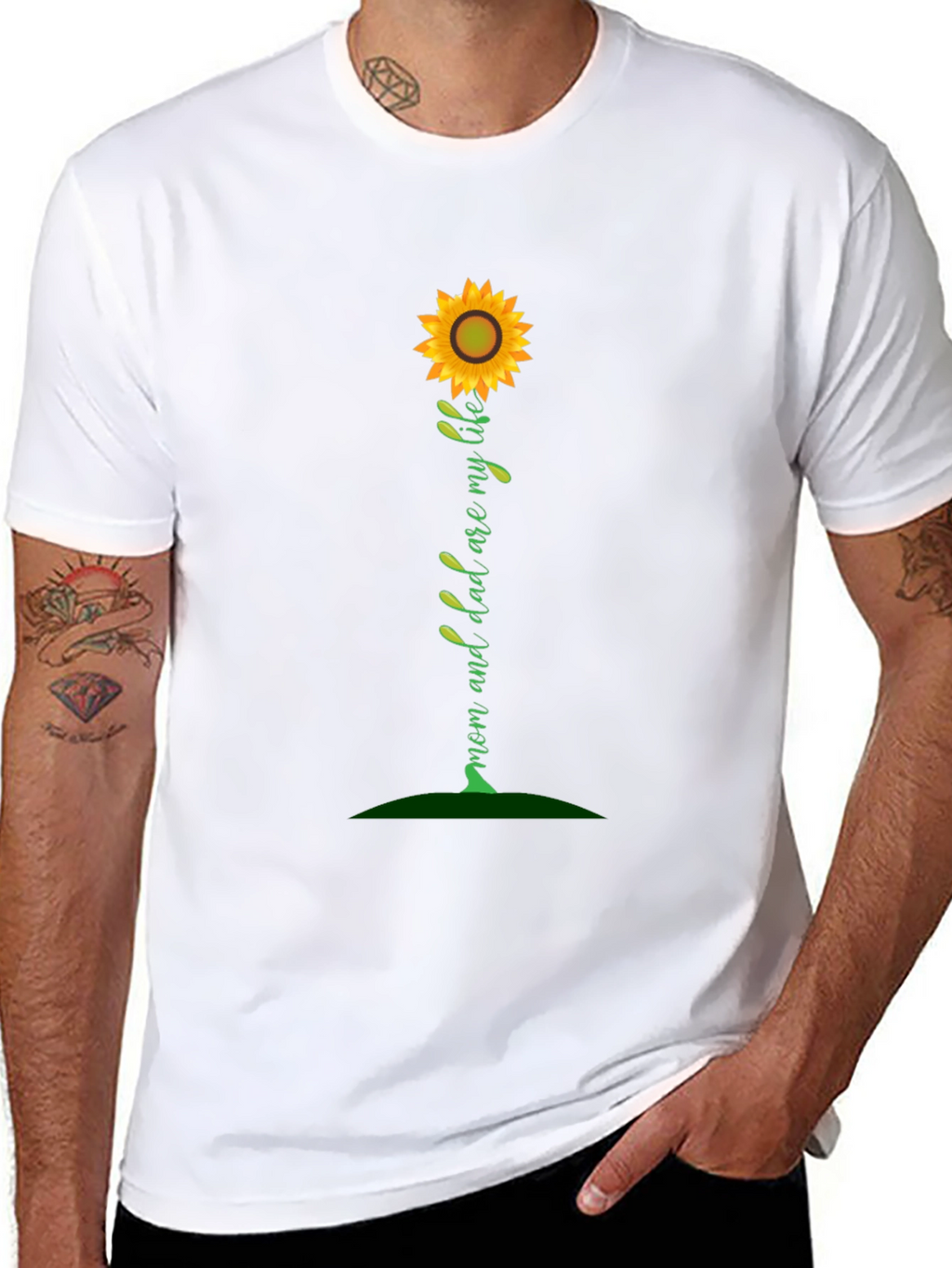 Mom & Dad Sunflower Graphic Tee