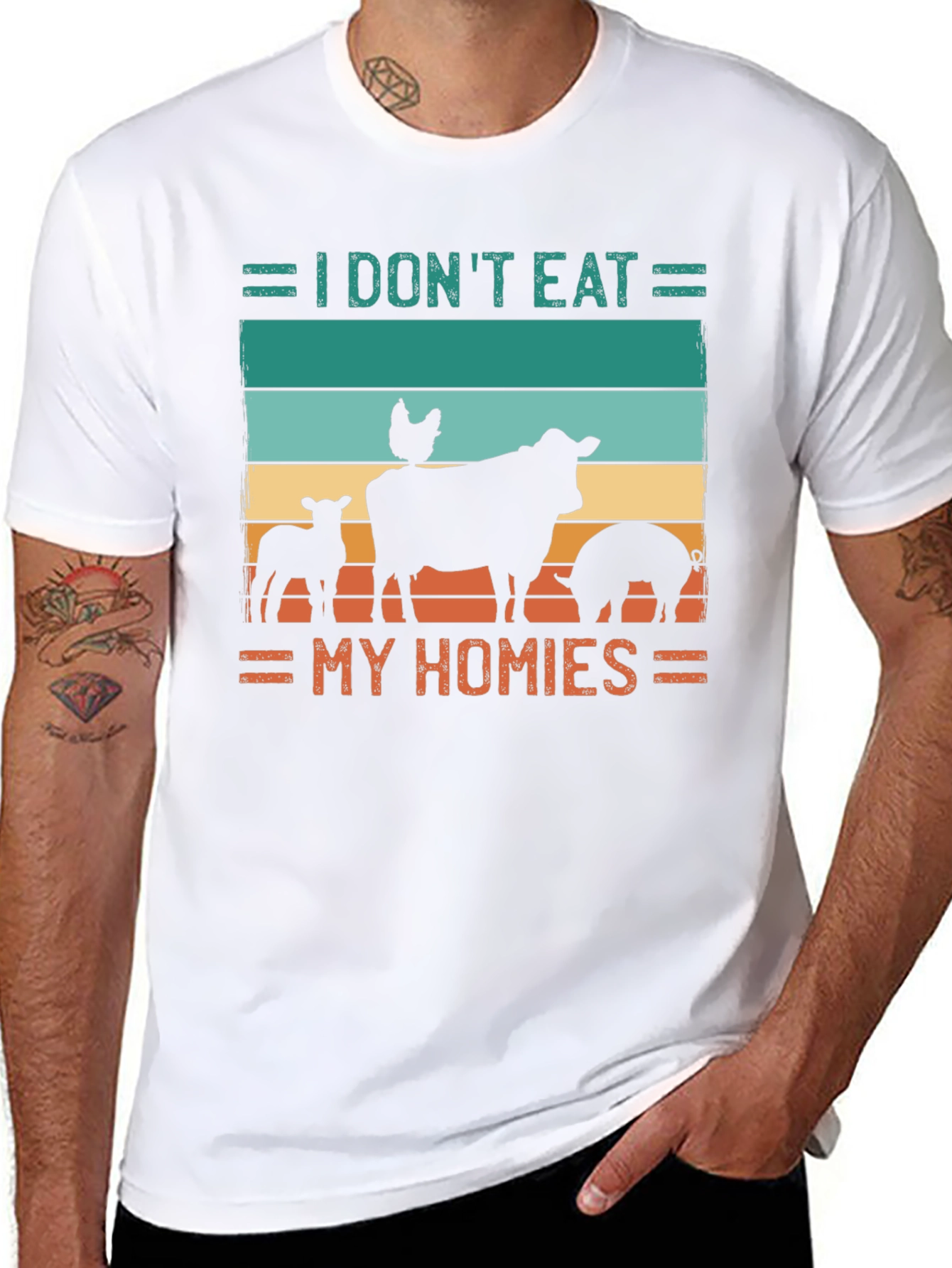 Vegan T-Shirt - I Dont Eat My Homies - Animal Lover Tee