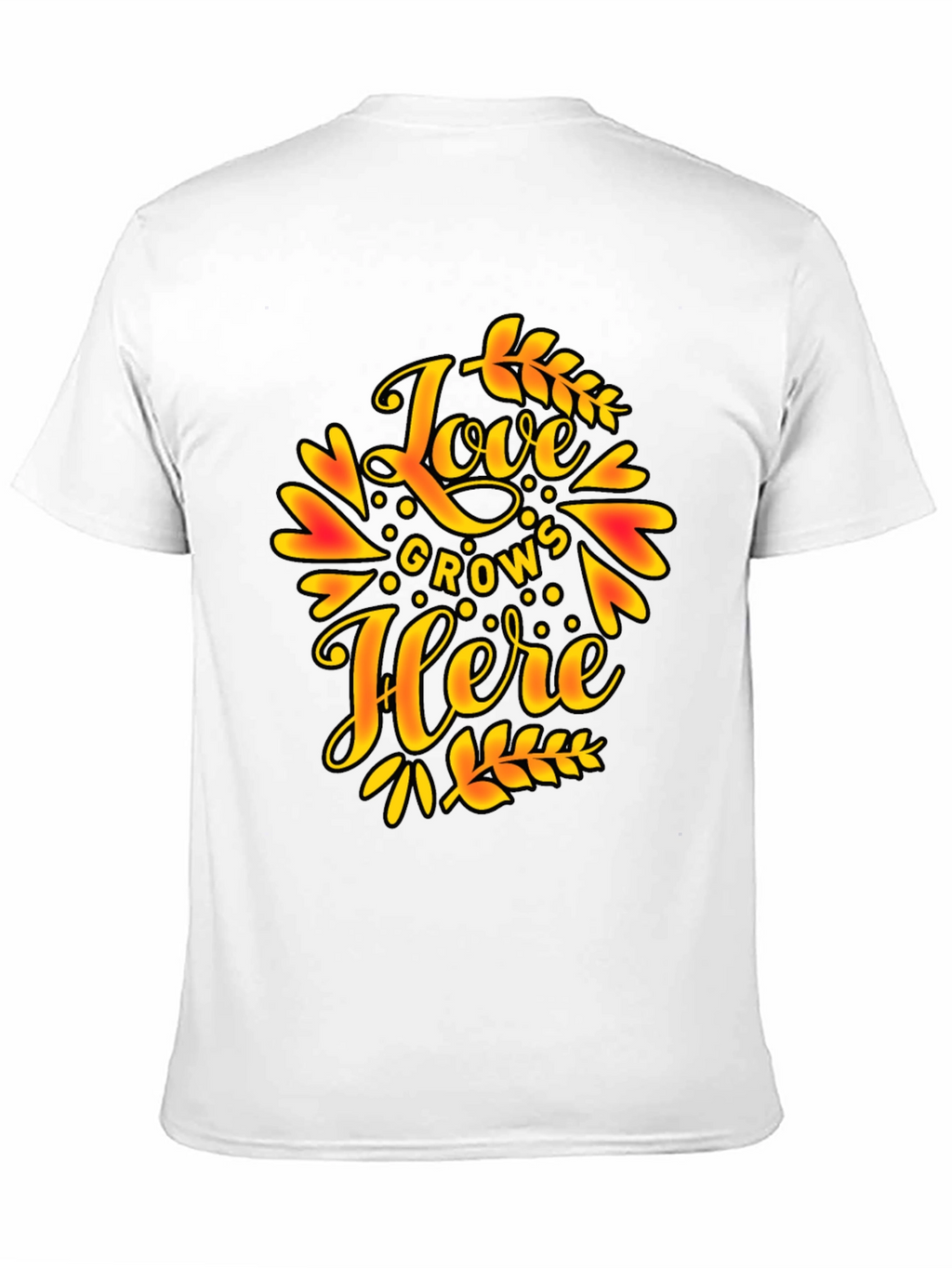 Love Grows Here Graphic T-Shirt - Trendy Black Tee