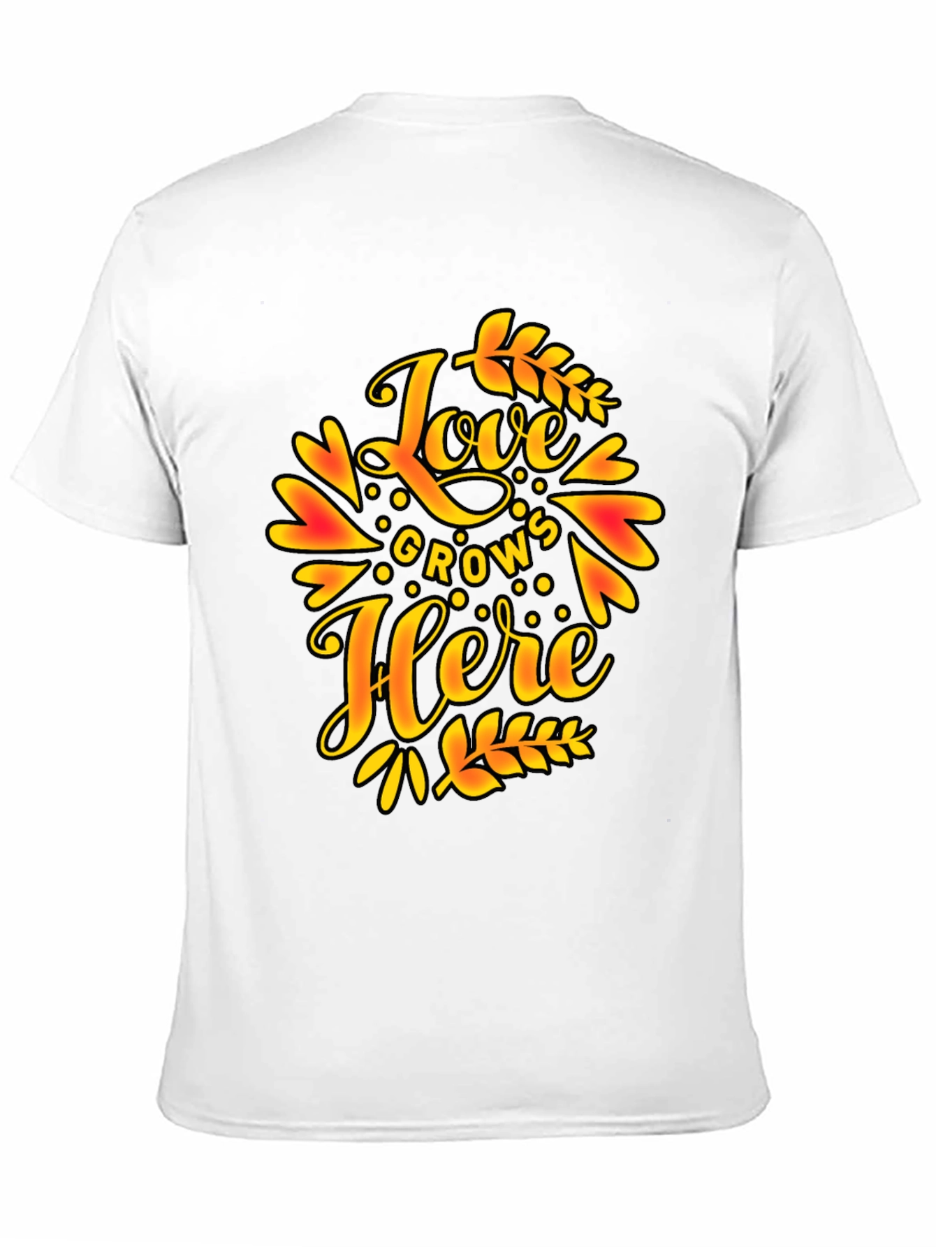 Love Grows Here Graphic T-Shirt - Trendy Black Tee