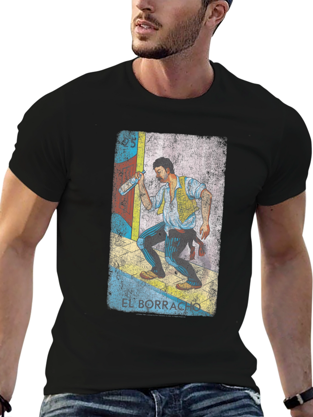 El Borracho Graphic Tee - Loteria Inspired T-Shirt