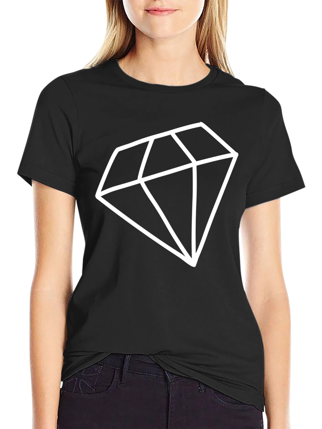 Bold Diamond Graphic Black T-Shirt