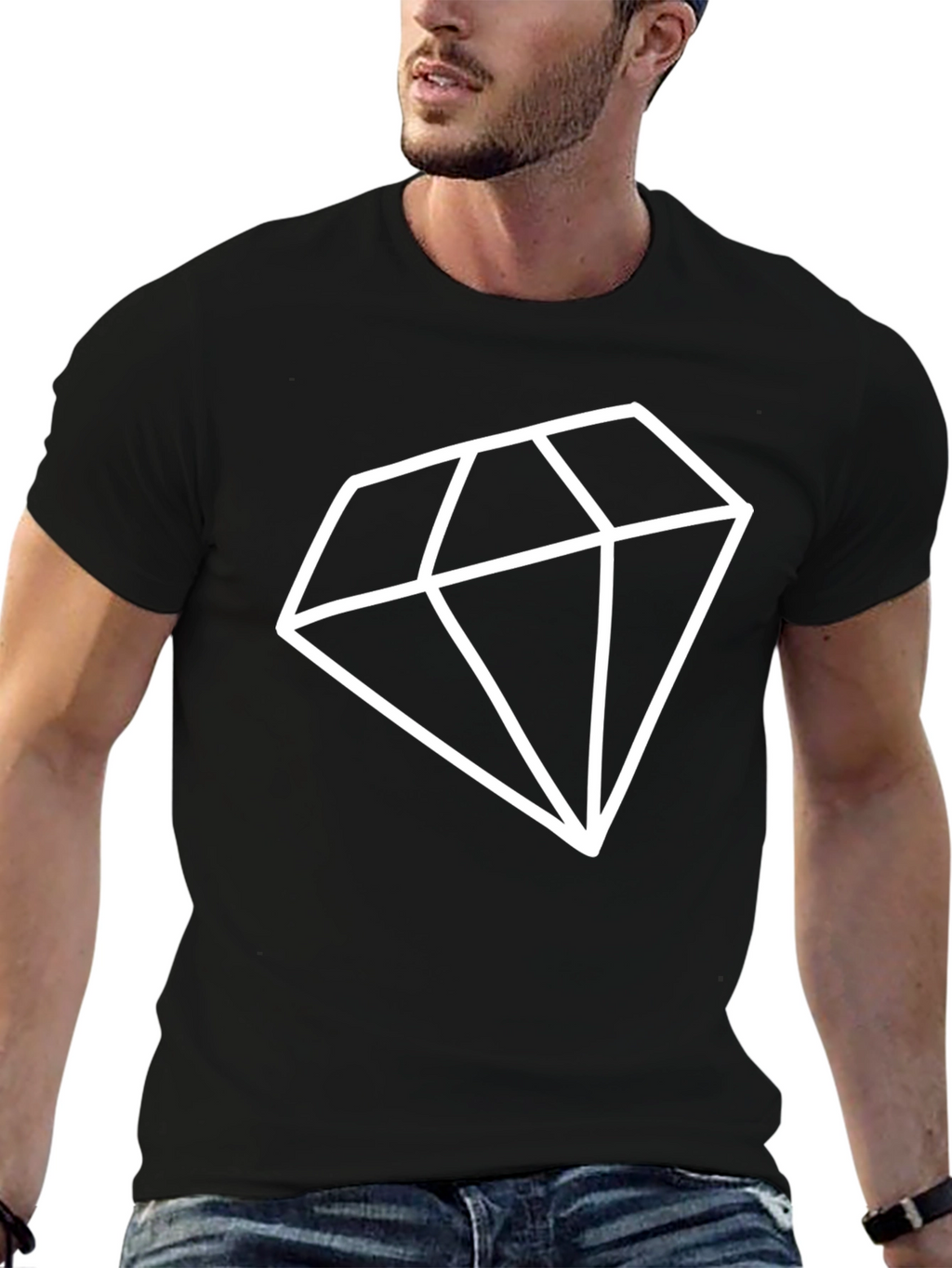 Bold Diamond Graphic Black T-Shirt