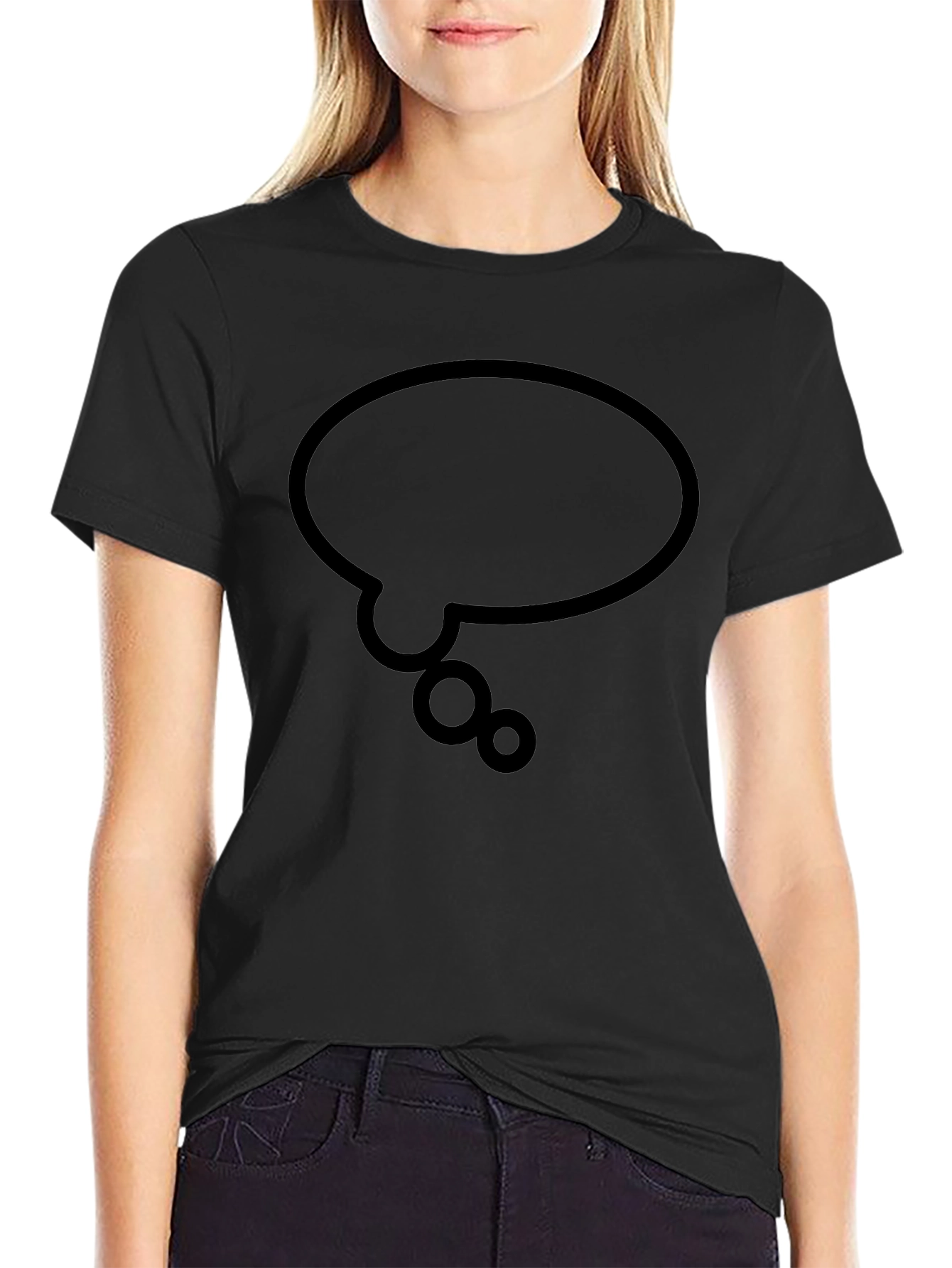 Black T-Shirt with Think Bubble Design